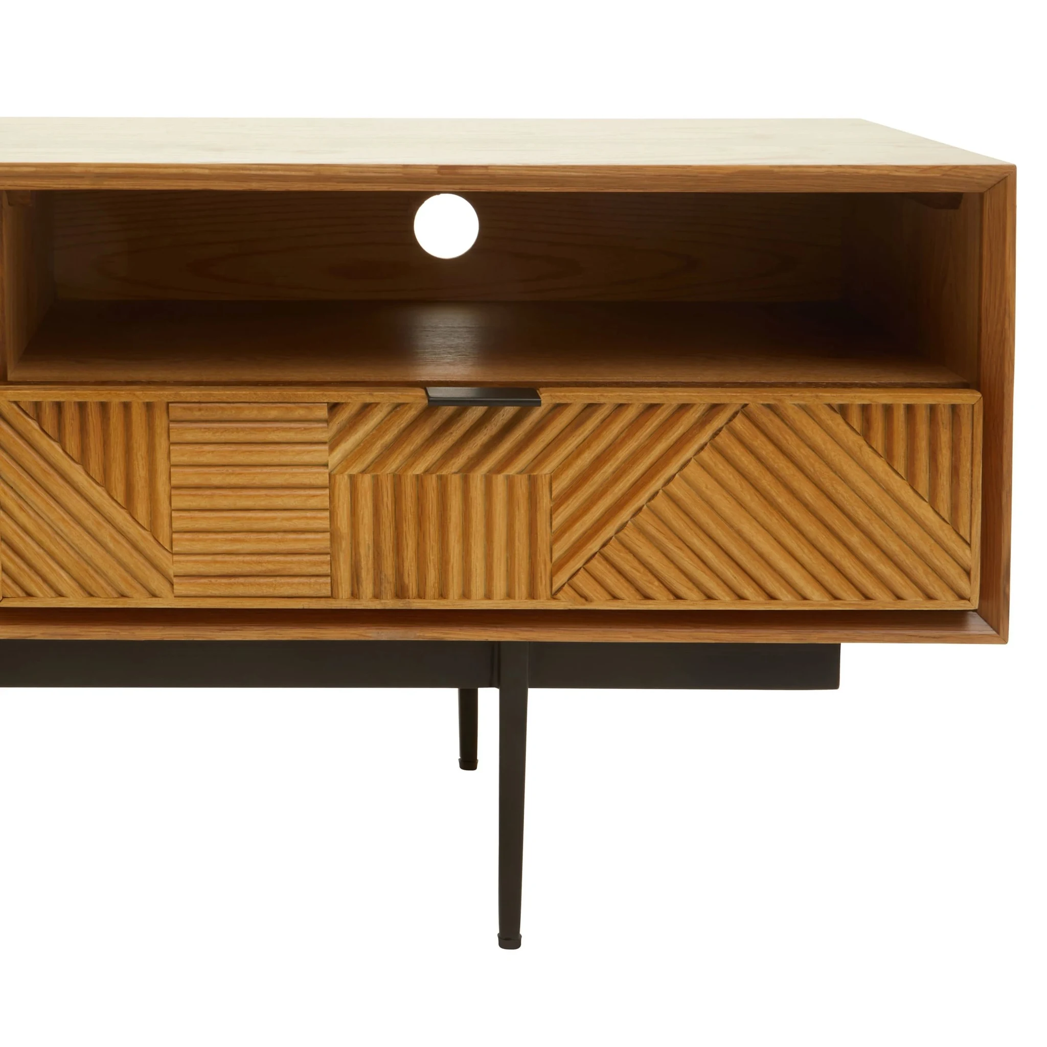 Jakara Natural Finish Carved Media Unit - Bookcases & shelving, photo 7 of 8
