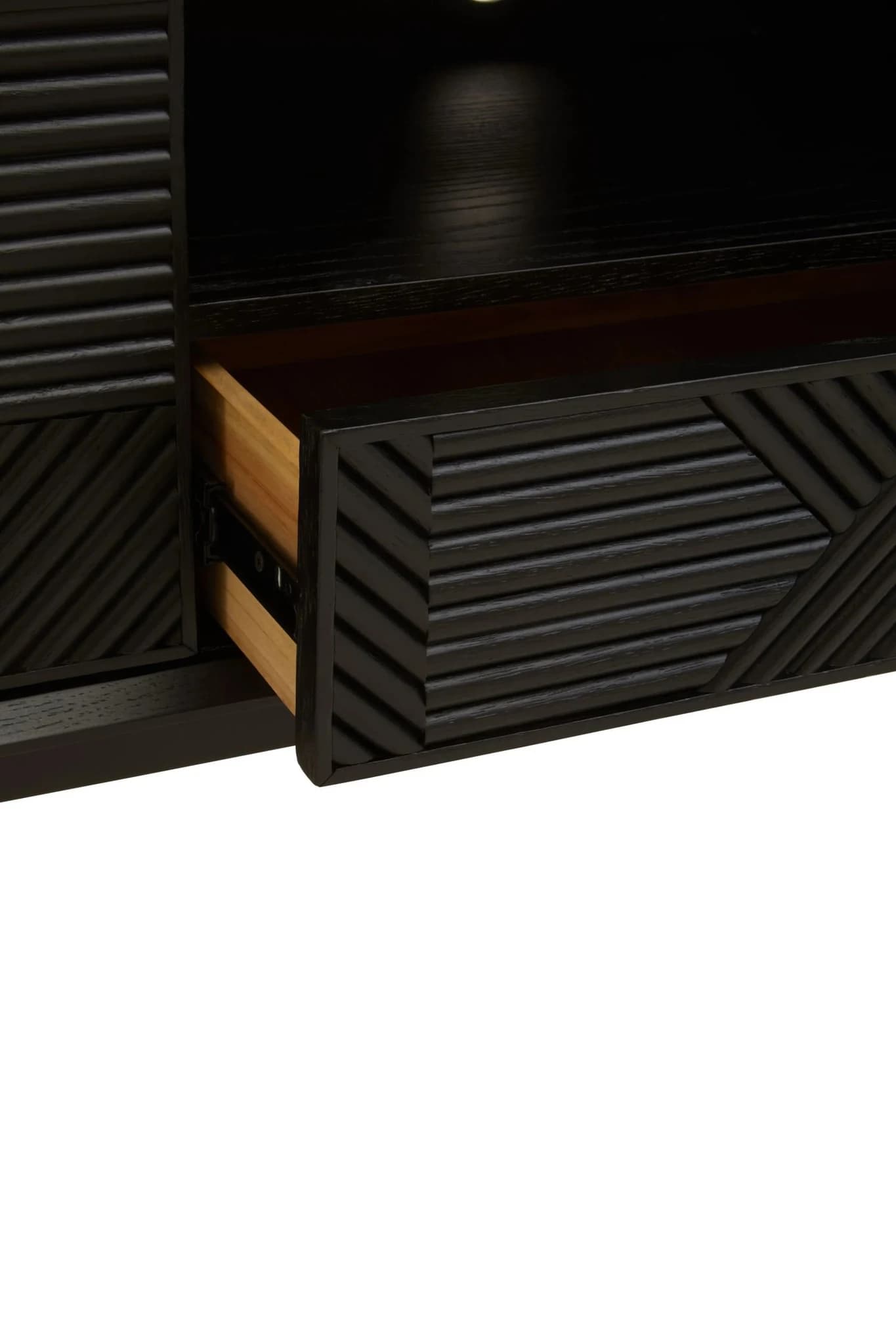 Jakara Black Finish Carved Media Unit - Bookcases & shelving, photo 8 of 8