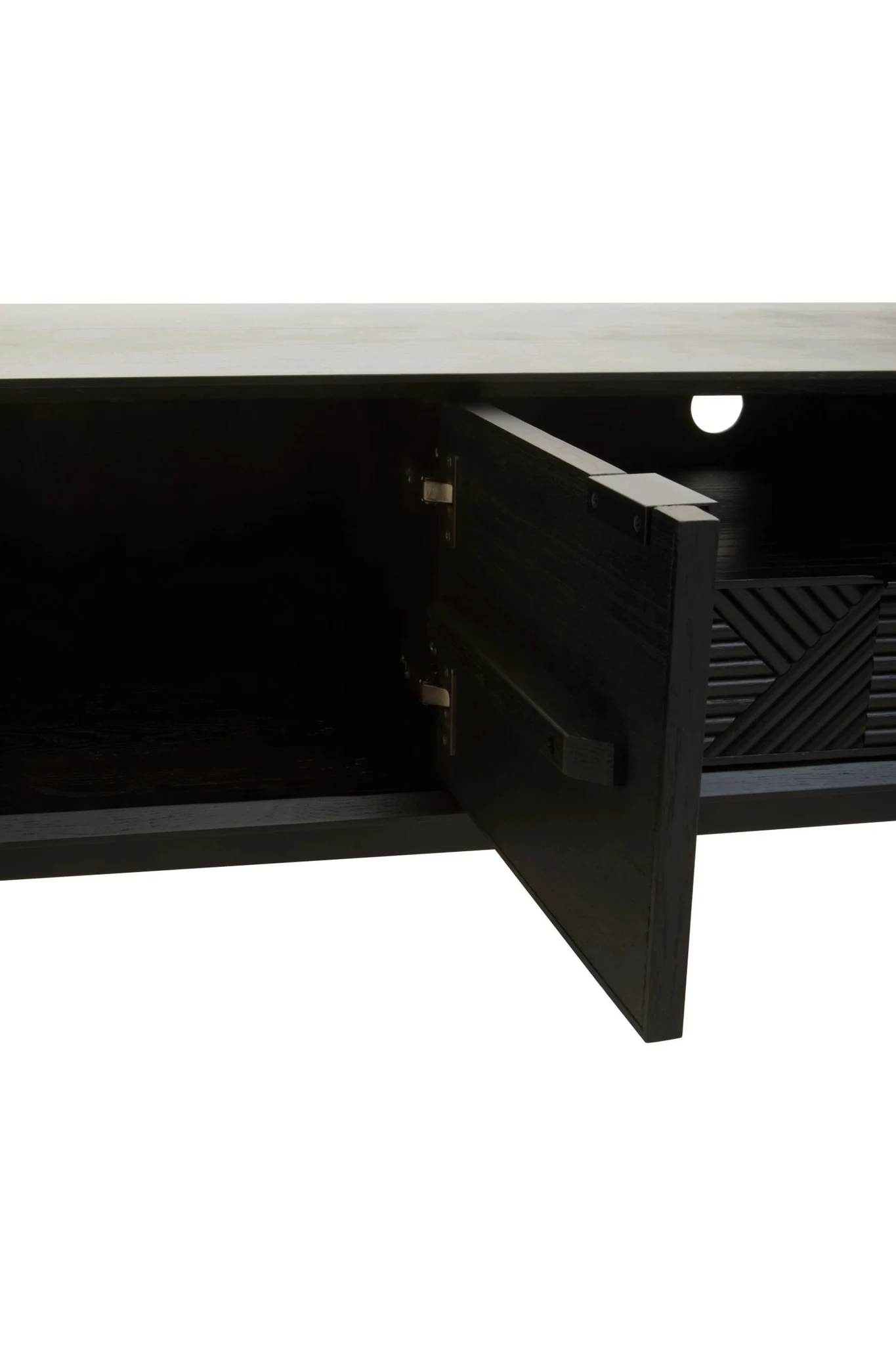 Jakara Black Finish Carved Media Unit - Bookcases & shelving, photo 6 of 8