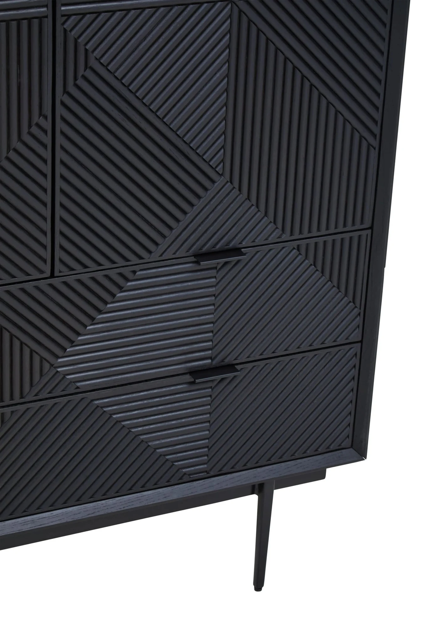 Jakara Black Finish Carved Cabinet - Bookcases & shelving, photo 8 of 8