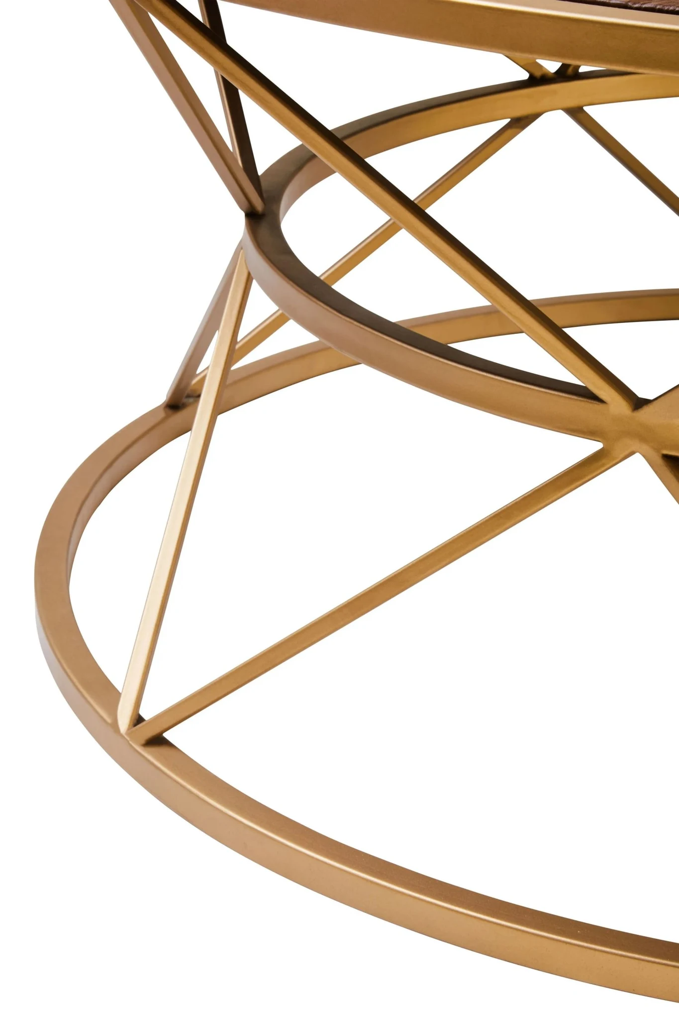 Jodi Round Wooden Coffee Table with Gold Frame - Tables, photo 4 of 6