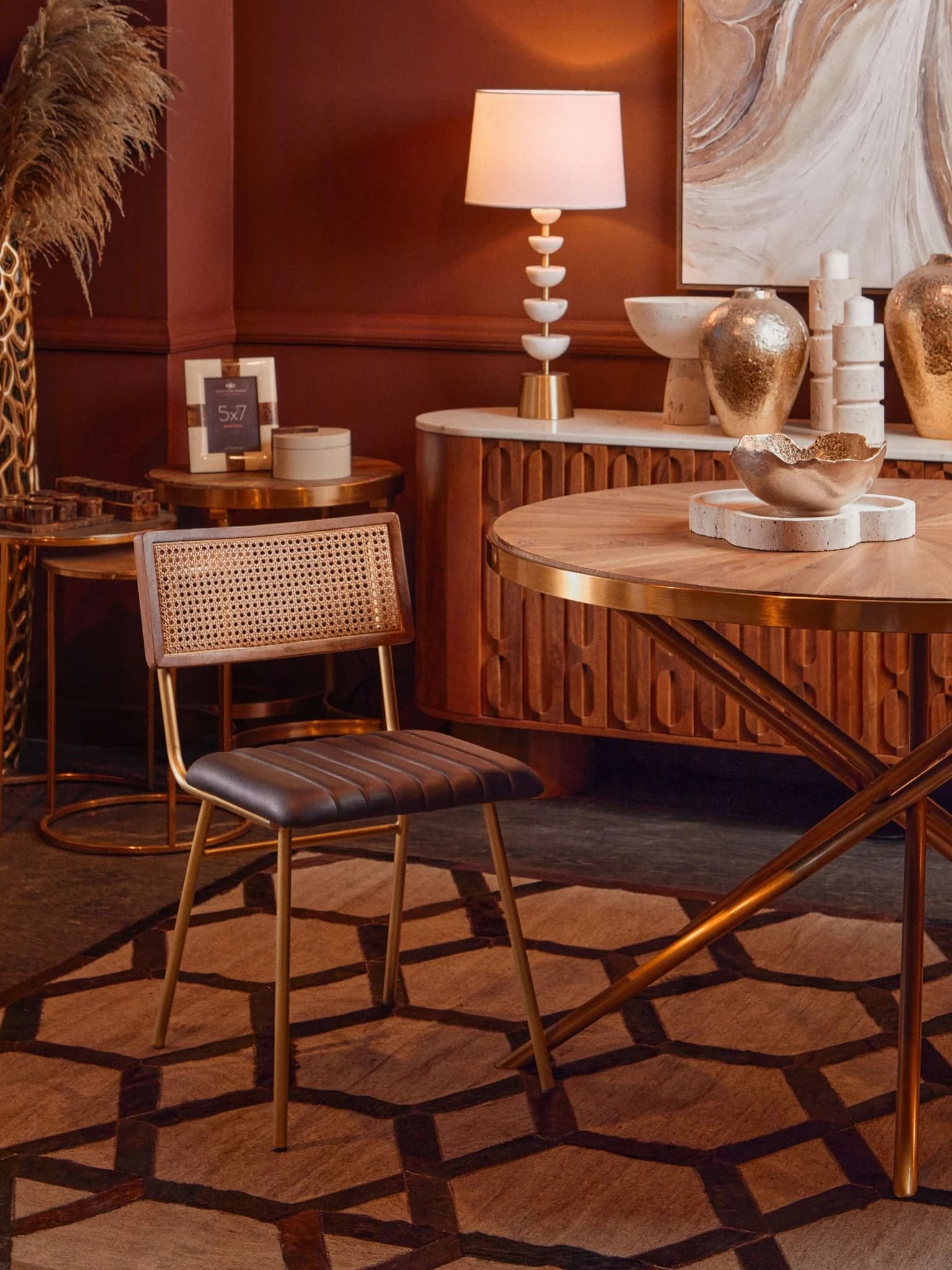 Jana Round Fir Wood Dining Table with Splayed Legs - Tables, photo 2 of 7