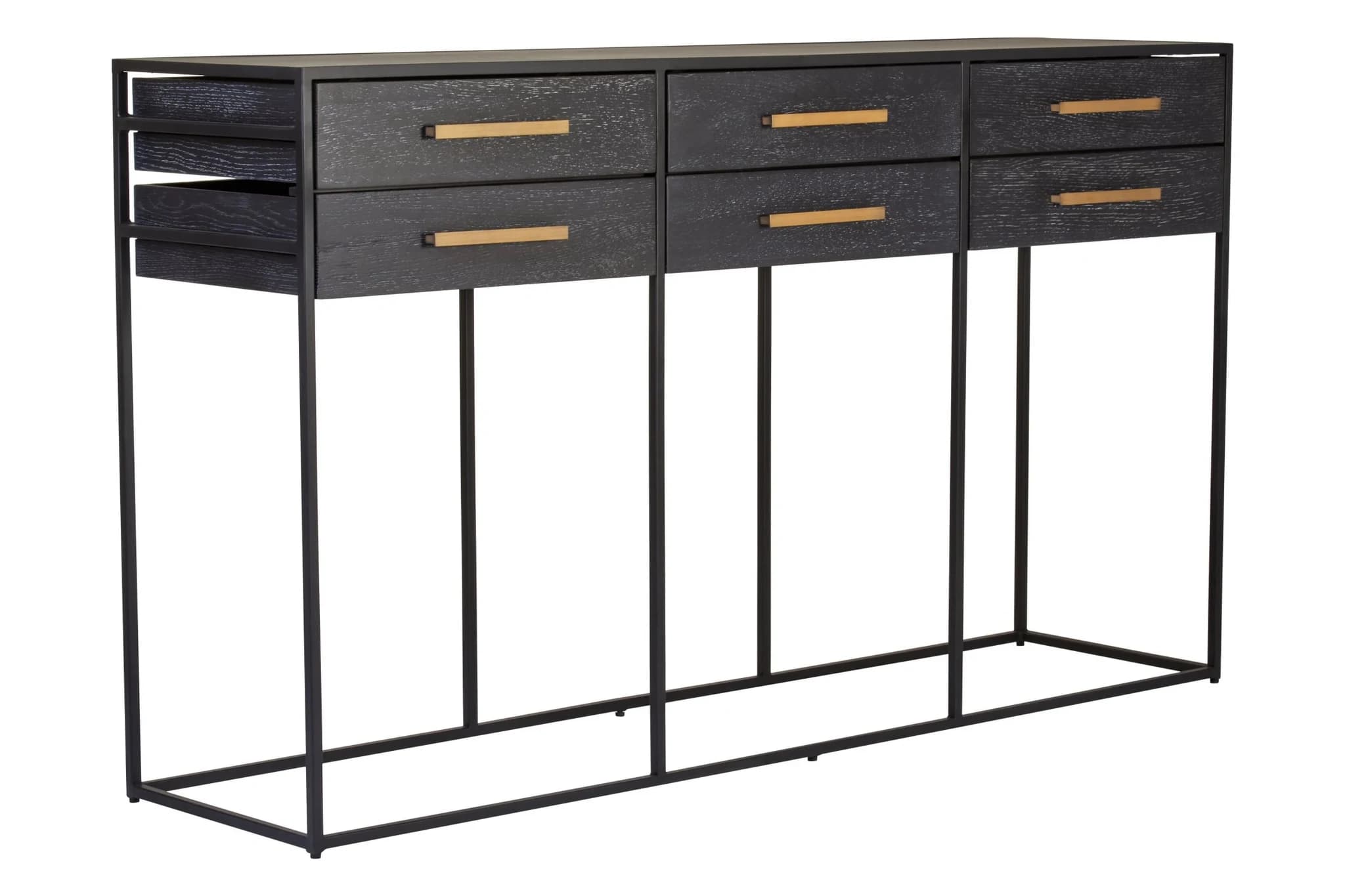 Judd Black Finish 6 Drawer Console Table - Tables, photo 4 of 8
