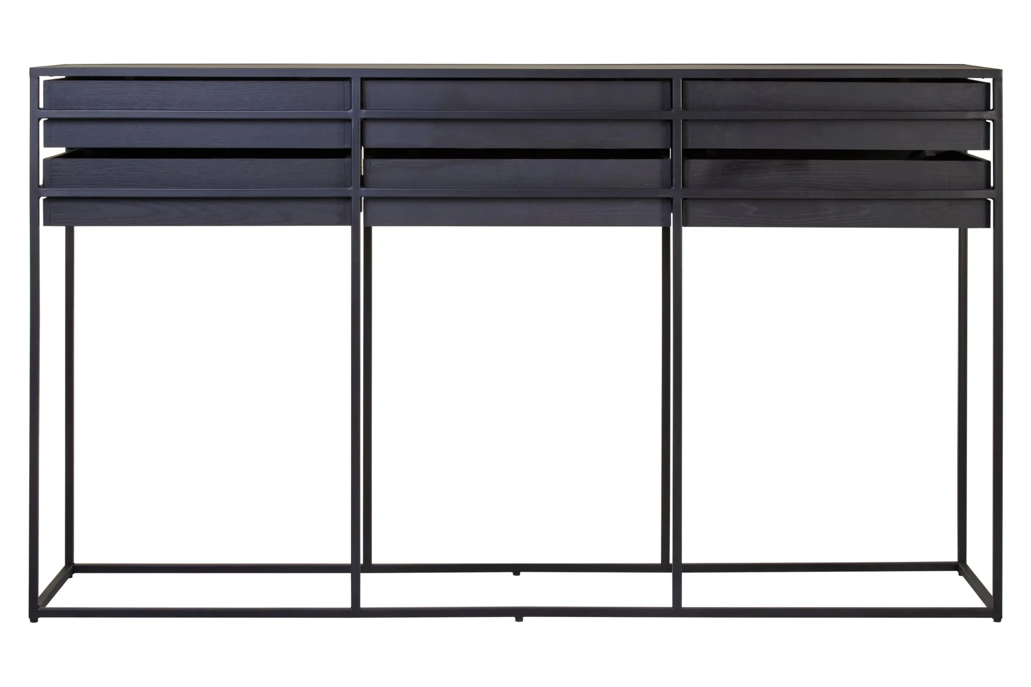 Judd Black Finish 6 Drawer Console Table - Tables, photo 2 of 8