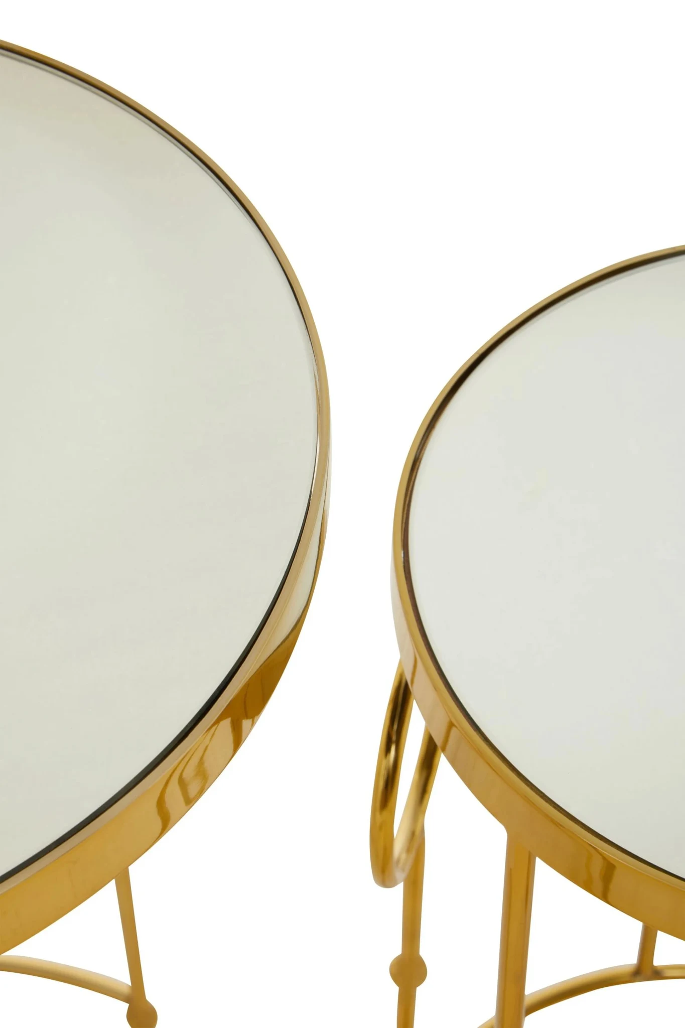 Rabia Mirror Top and Gold Set Of 2 Nesting Side Tables - Tables, photo 5 of 6