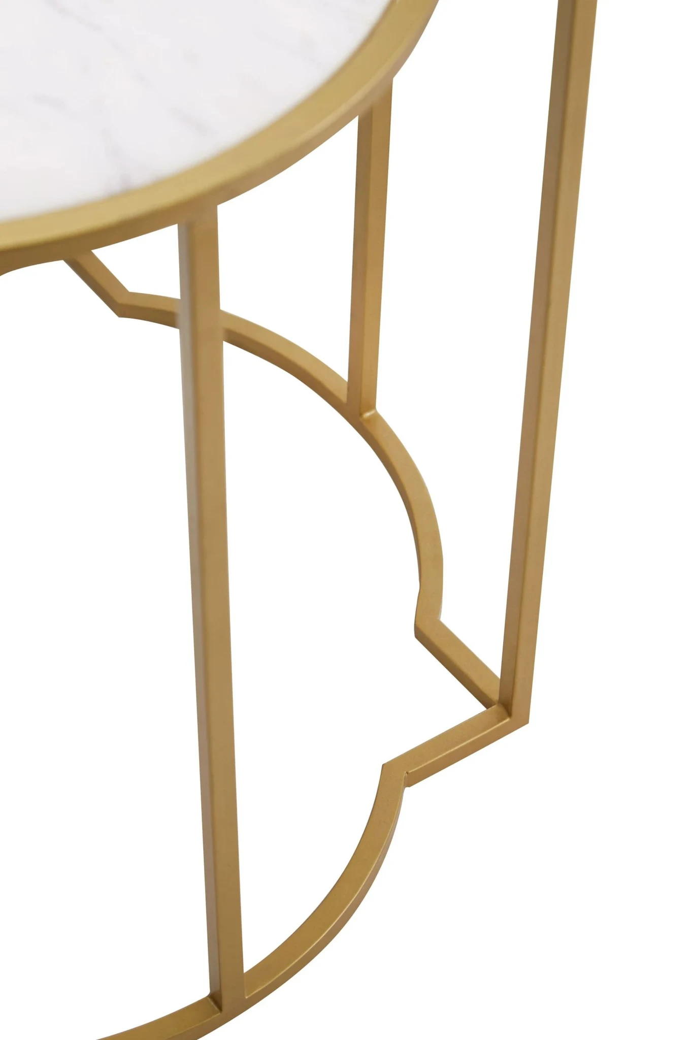 Rabia White Marble and Brass Finish Set of 2 Side Tables - Tables, photo 7 of 8