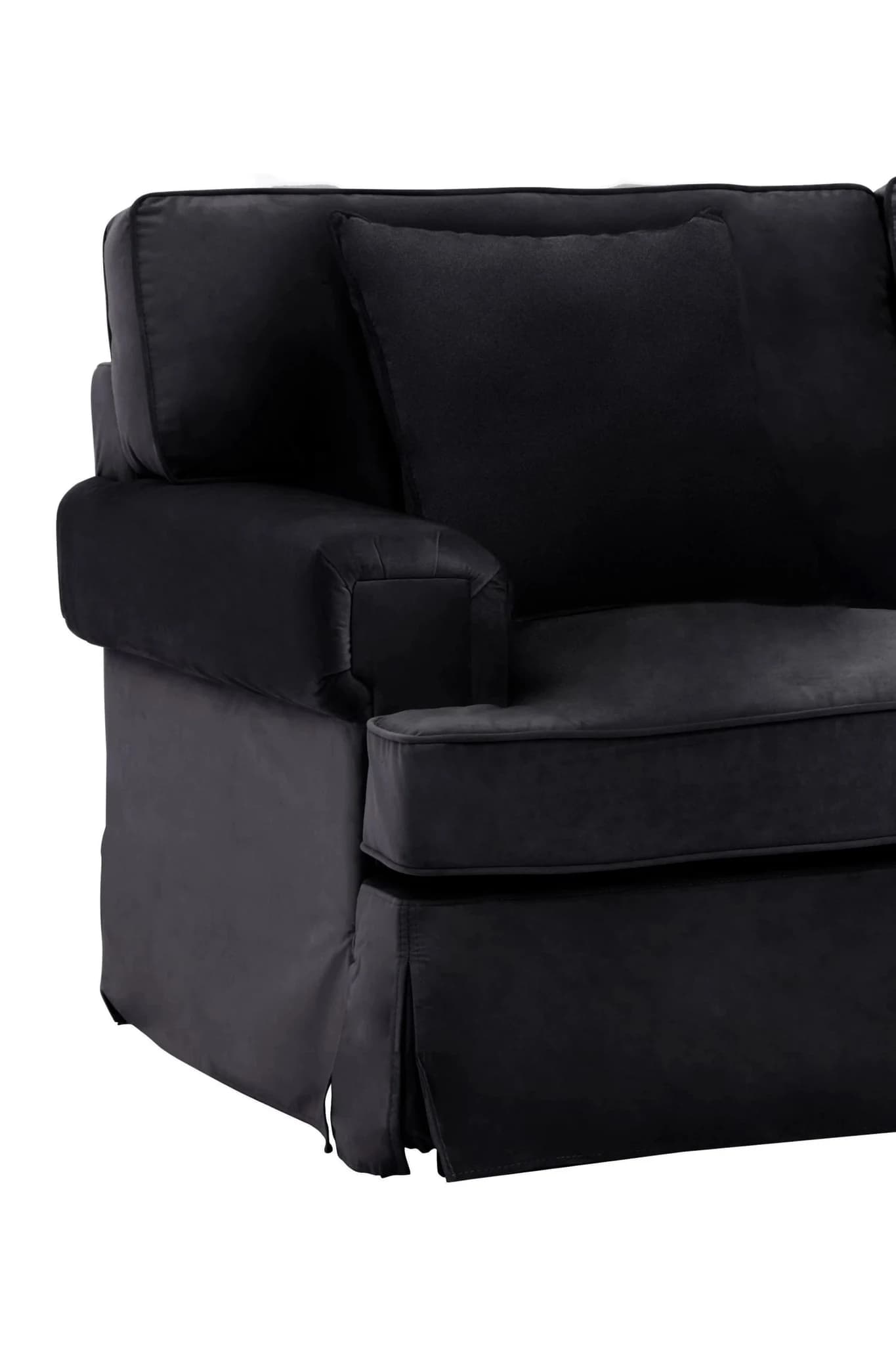 Ralph Two Seat Black Velvet Sofa - Seating, photo 6 of 6