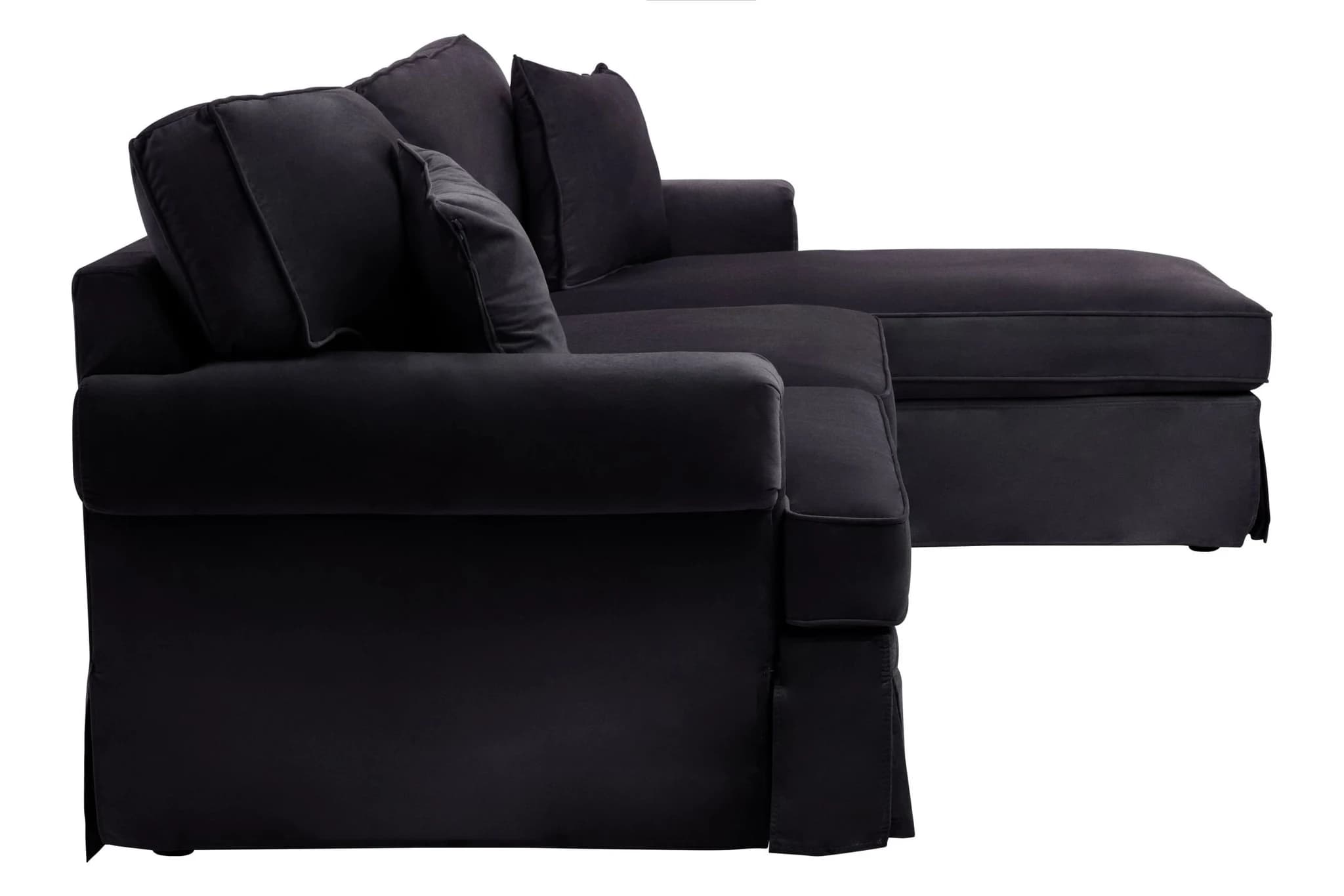 Ralph Three Seat Black Velvet Right Chaise Sofa - Seating, photo 3 of 8
