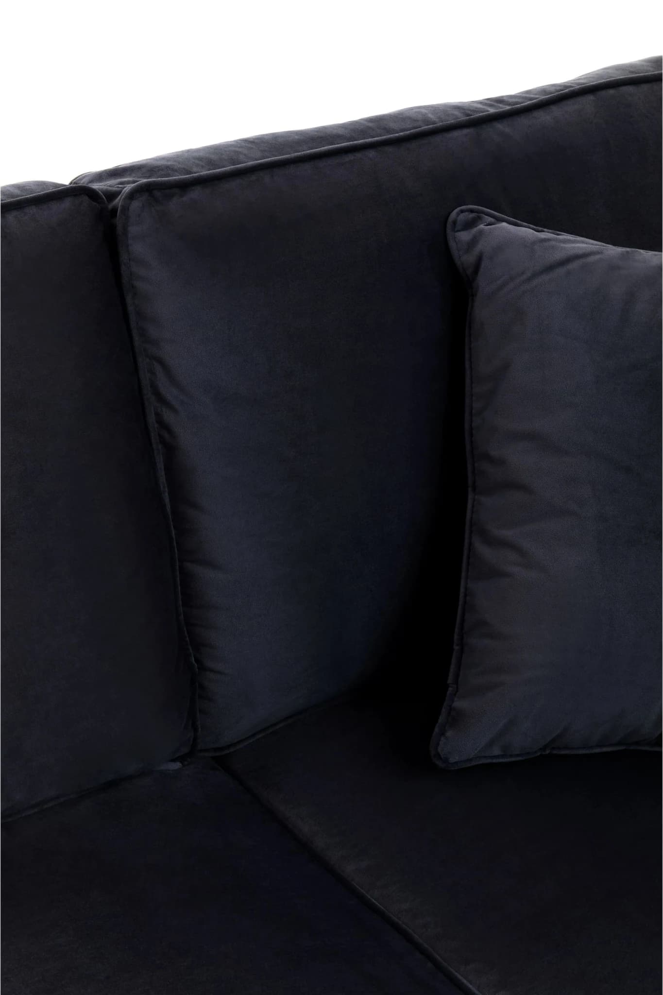 Ralph Three Seat Black Velvet Right Chaise Sofa - Seating, photo 7 of 8
