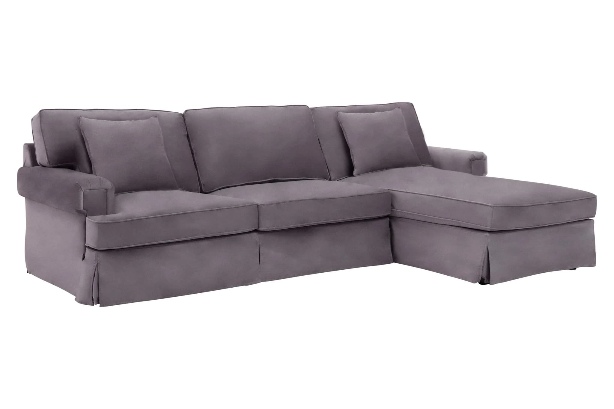 Ralph Three Seat Grey Velvet Right Chaise Sofa - Seating, photo 8 of 8