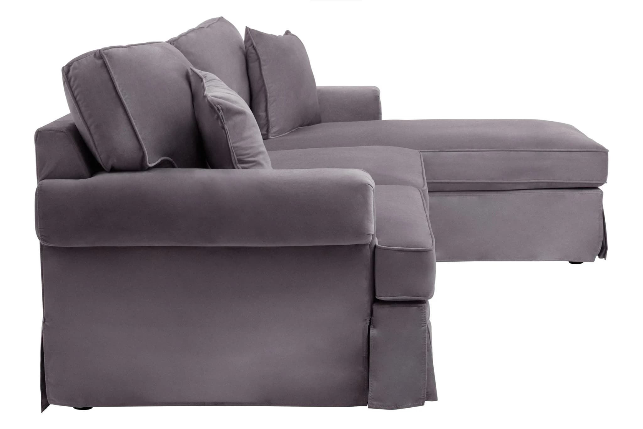 Ralph Three Seat Grey Velvet Right Chaise Sofa - Seating, photo 7 of 8