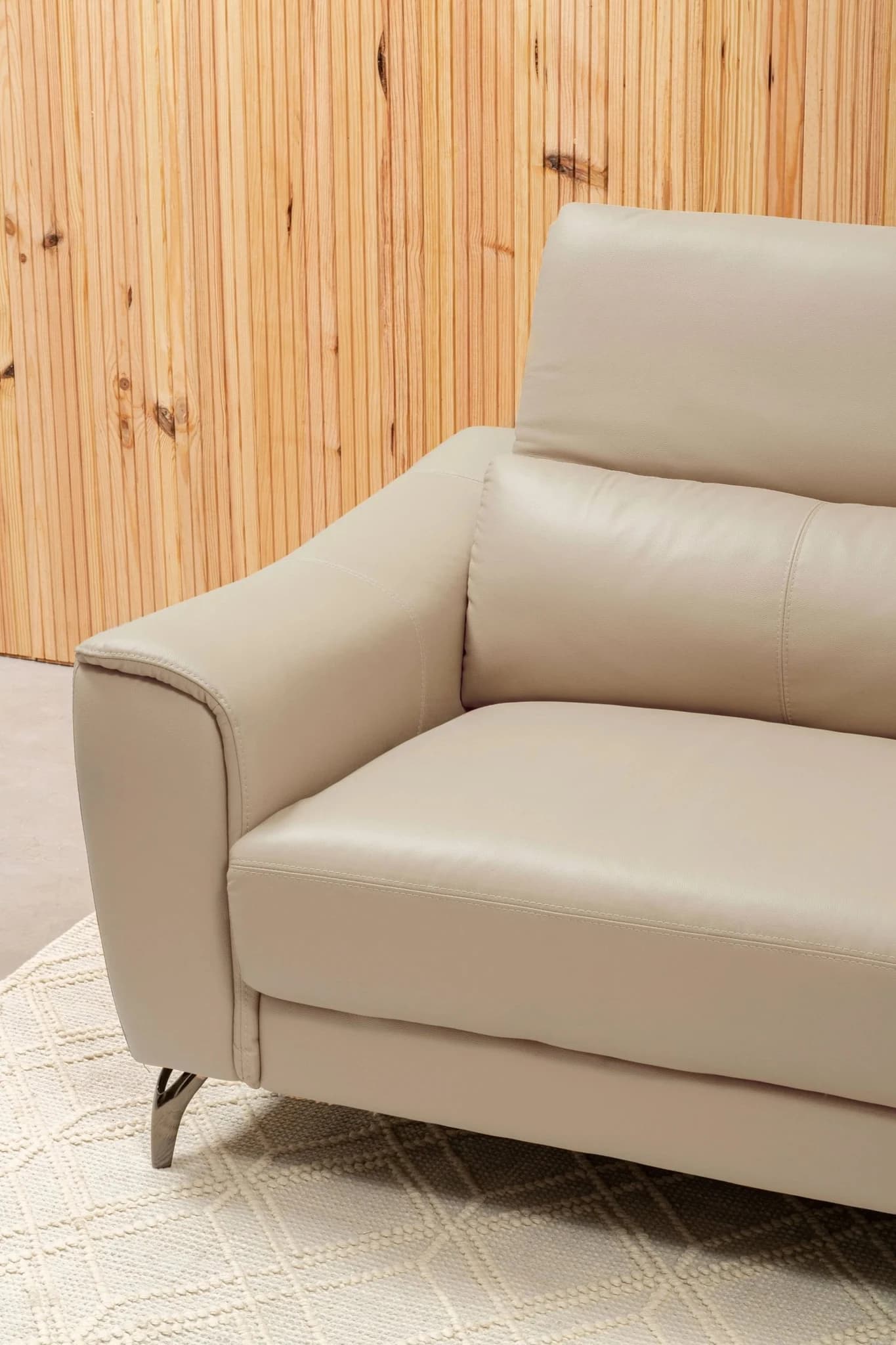 Padua 3 Seat Stone Leather Sofa with Adjustable Headrests - Seating, photo 5 of 8