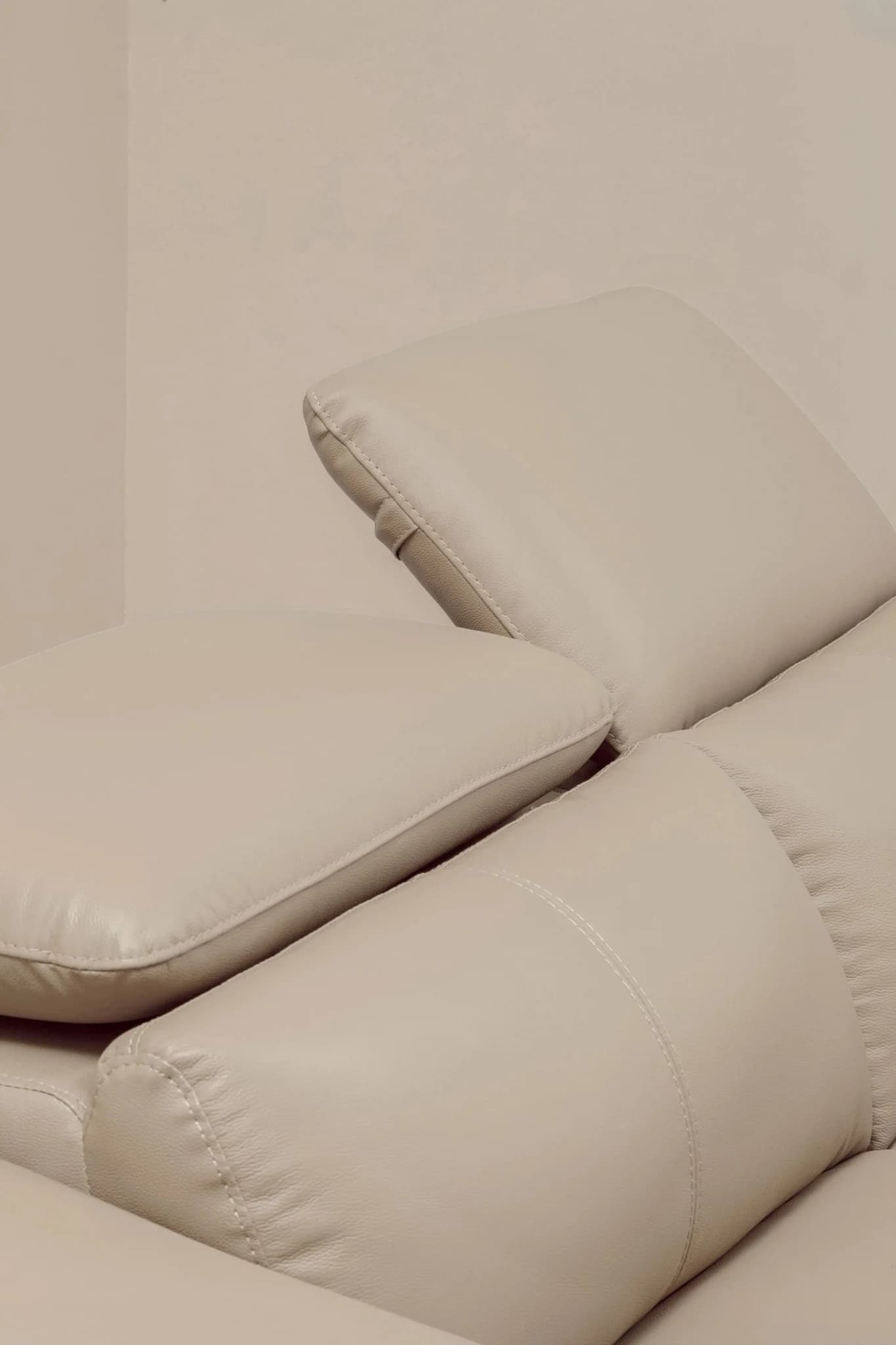 Padua 3 Seat Stone Leather Sofa with Adjustable Headrests - Seating, photo 4 of 8