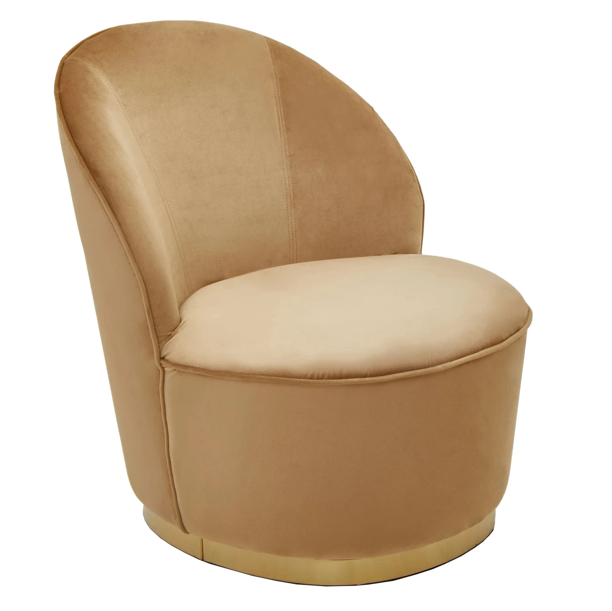 Tamra Beige Velvet Gold Base Chair - Seating, photo 2 of 8