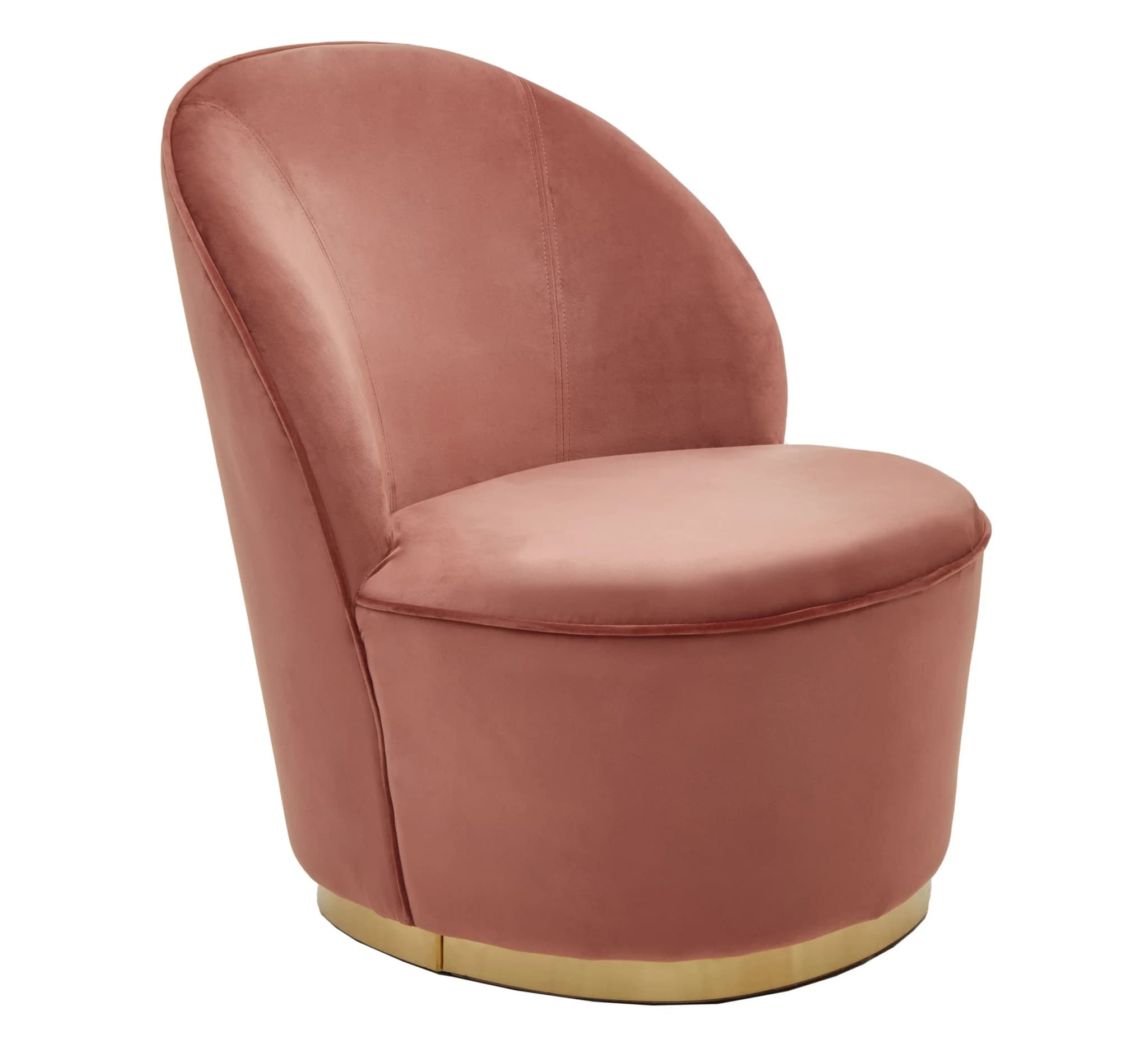 Tamra Dusty Pink Velvet Gold Base Chair - Seating, photo 2 of 8