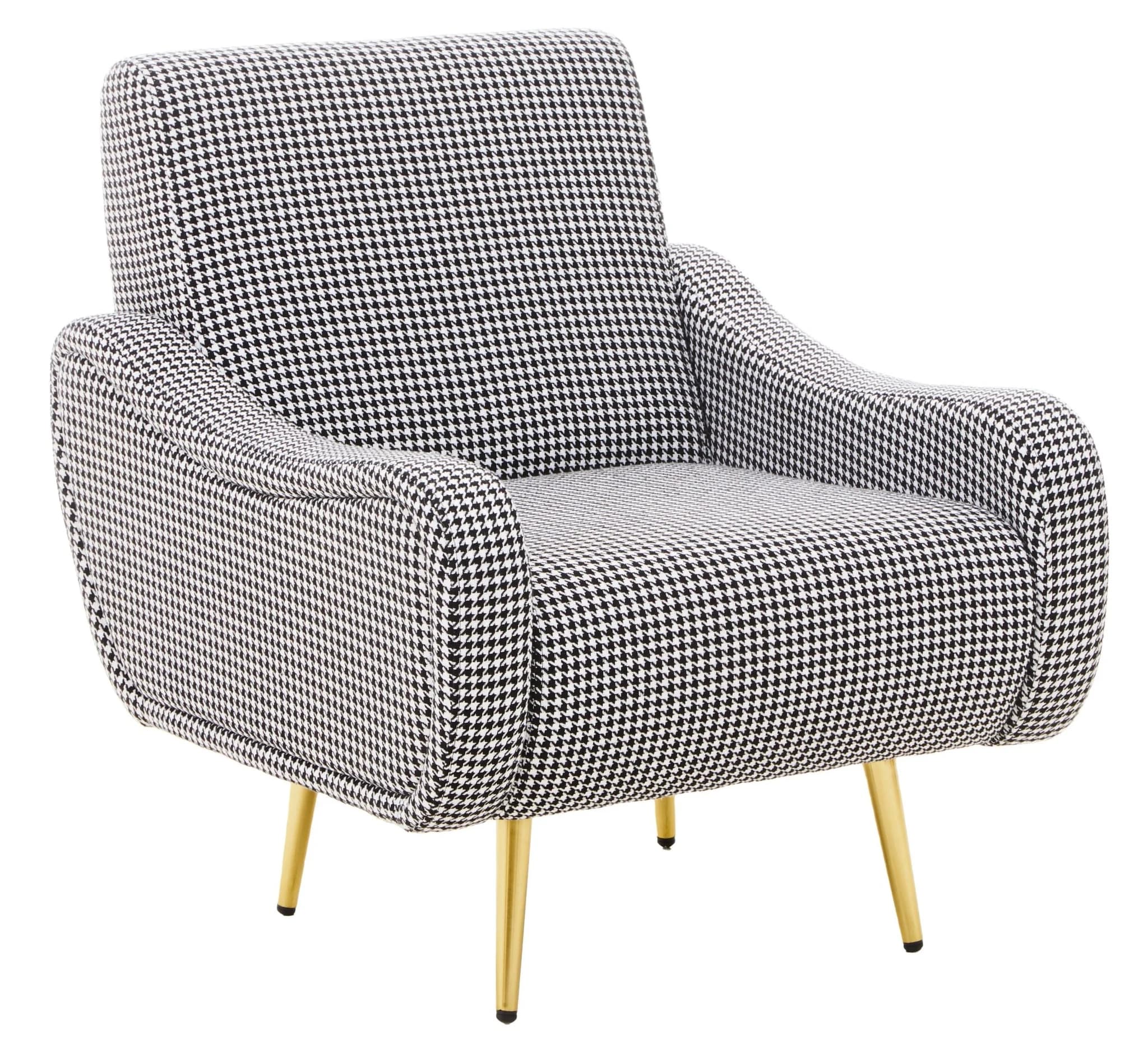 Holli Black And White Houndstooth Pattern Armchair - Seating, photo 7 of 8