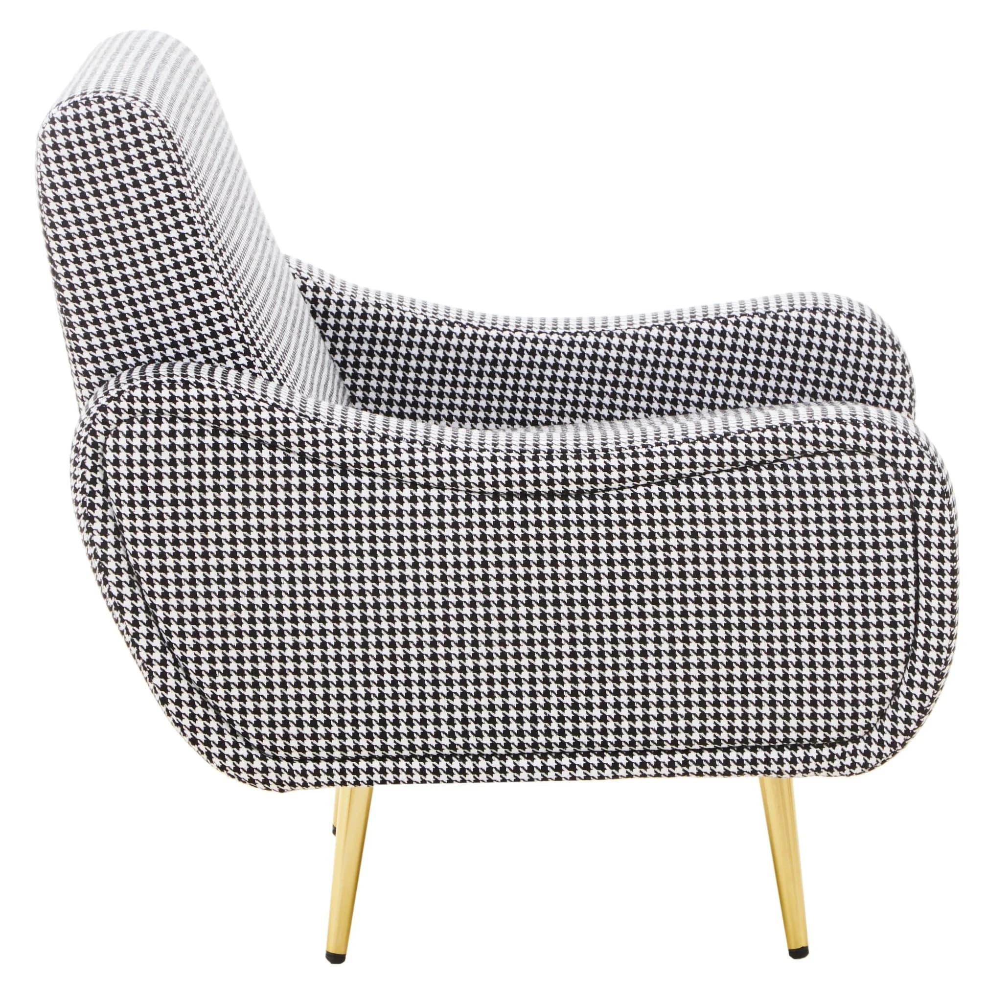 Holli Black And White Houndstooth Pattern Armchair - Seating, photo 6 of 8