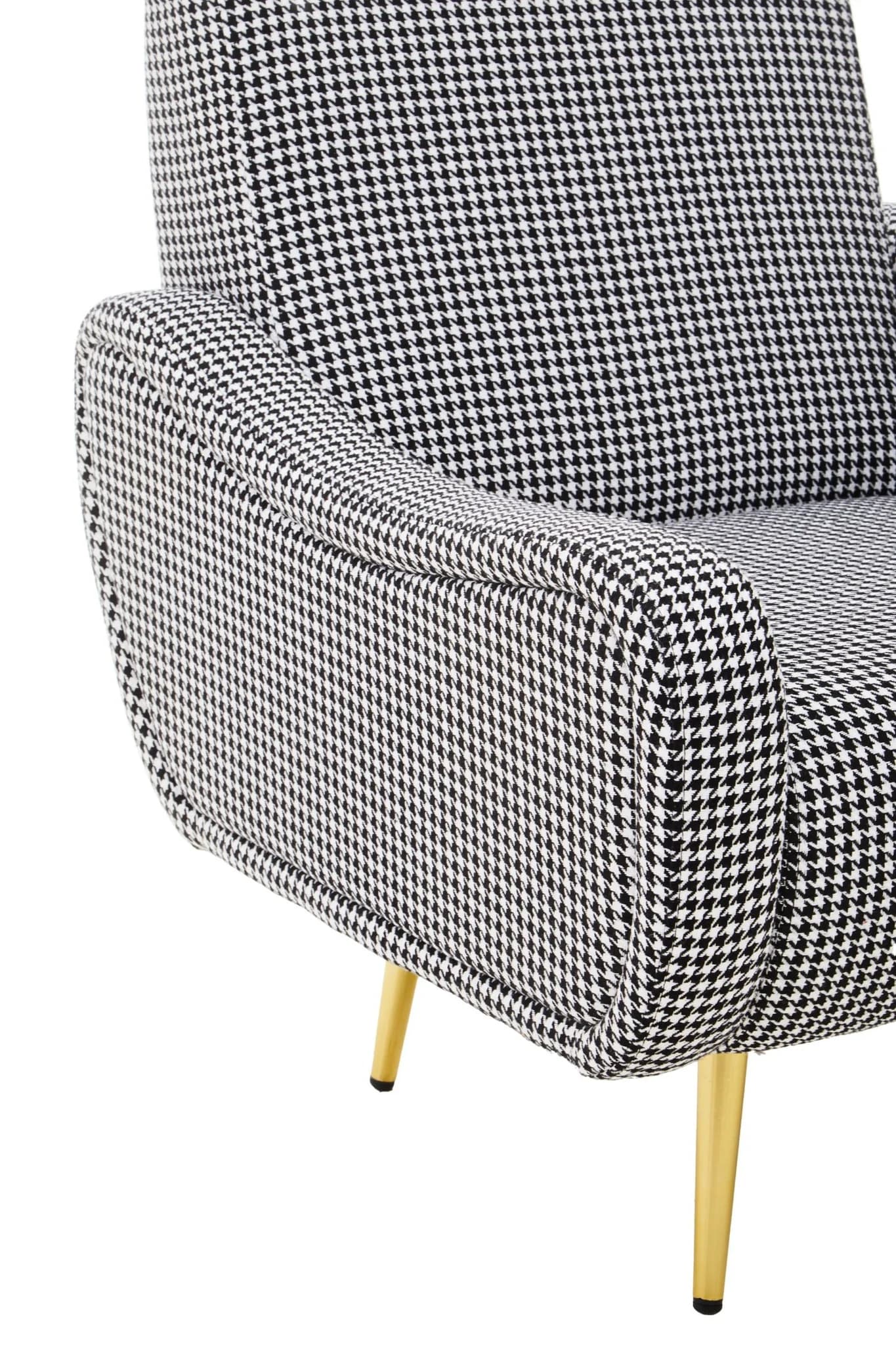 Holli Black And White Houndstooth Pattern Armchair - Seating, photo 8 of 8