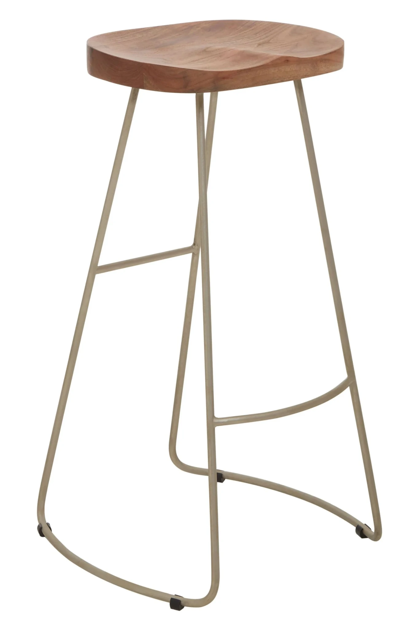 Nandri Acacia Wood and Antique Silver Bar Stool - Seating, photo 4 of 6