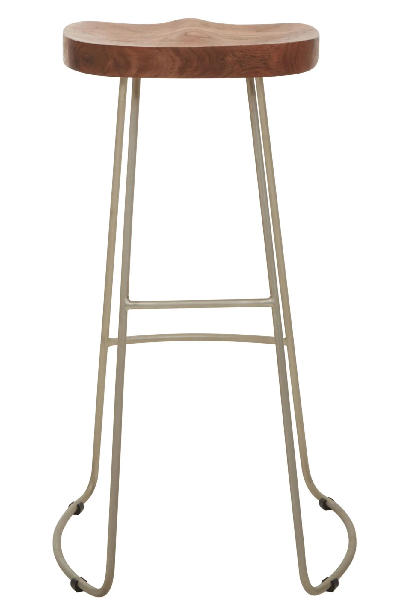 Nandri Acacia Wood and Antique Silver Bar Stool - Seating, photo 2 of 6
