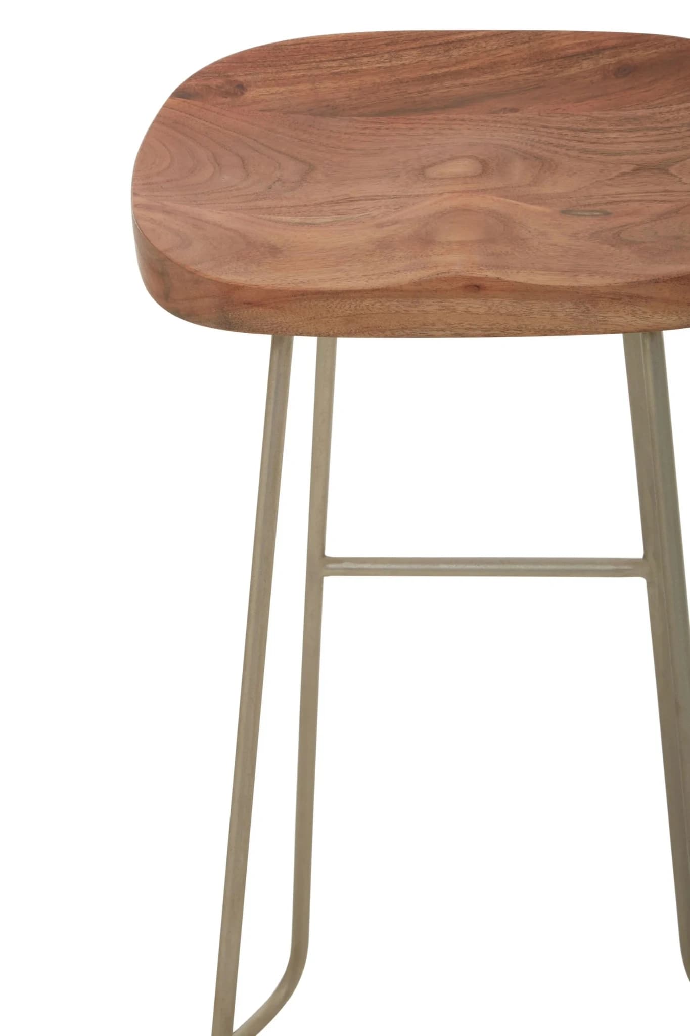 Nandri Acacia Wood and Antique Silver Bar Stool - Seating, photo 6 of 6