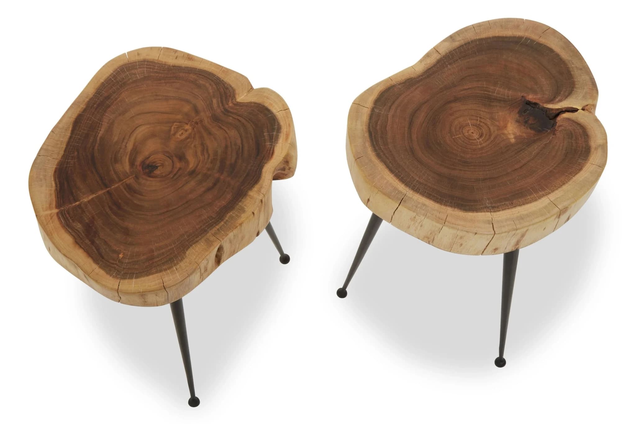 Nandri Set Of 2 Acacia Wood Side Tables - Tables, photo 2 of 8