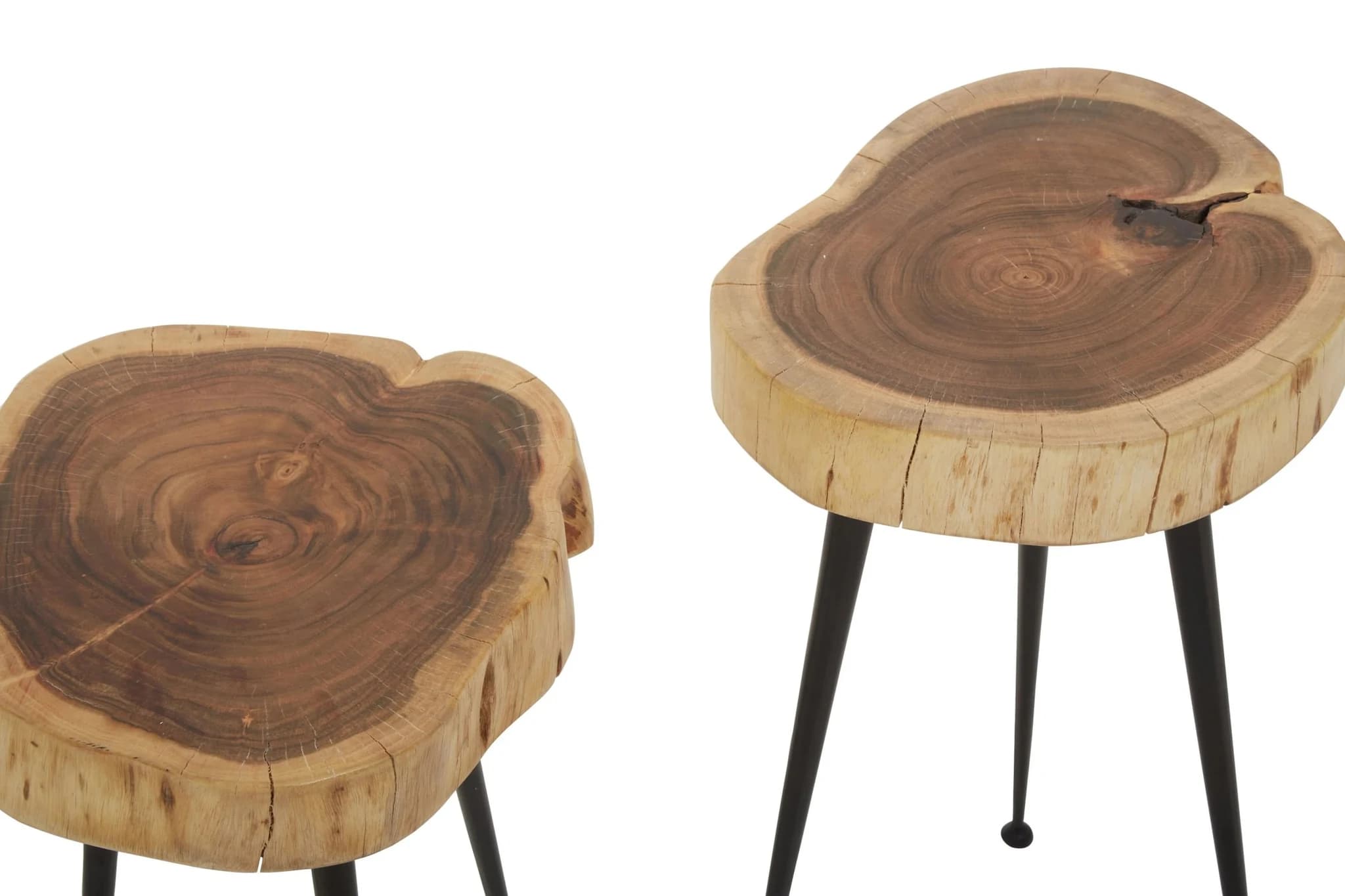 Nandri Set Of 2 Acacia Wood Side Tables - Tables, photo 5 of 8