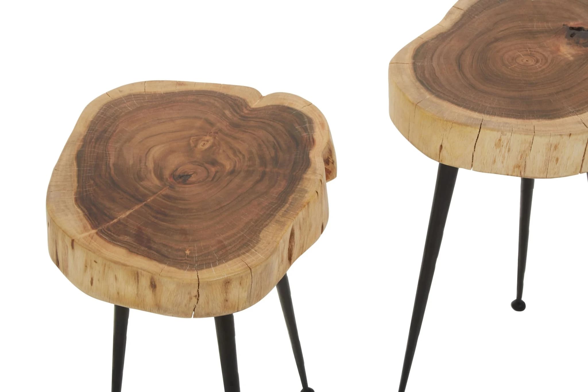 Nandri Set Of 2 Acacia Wood Side Tables - Tables, photo 4 of 8