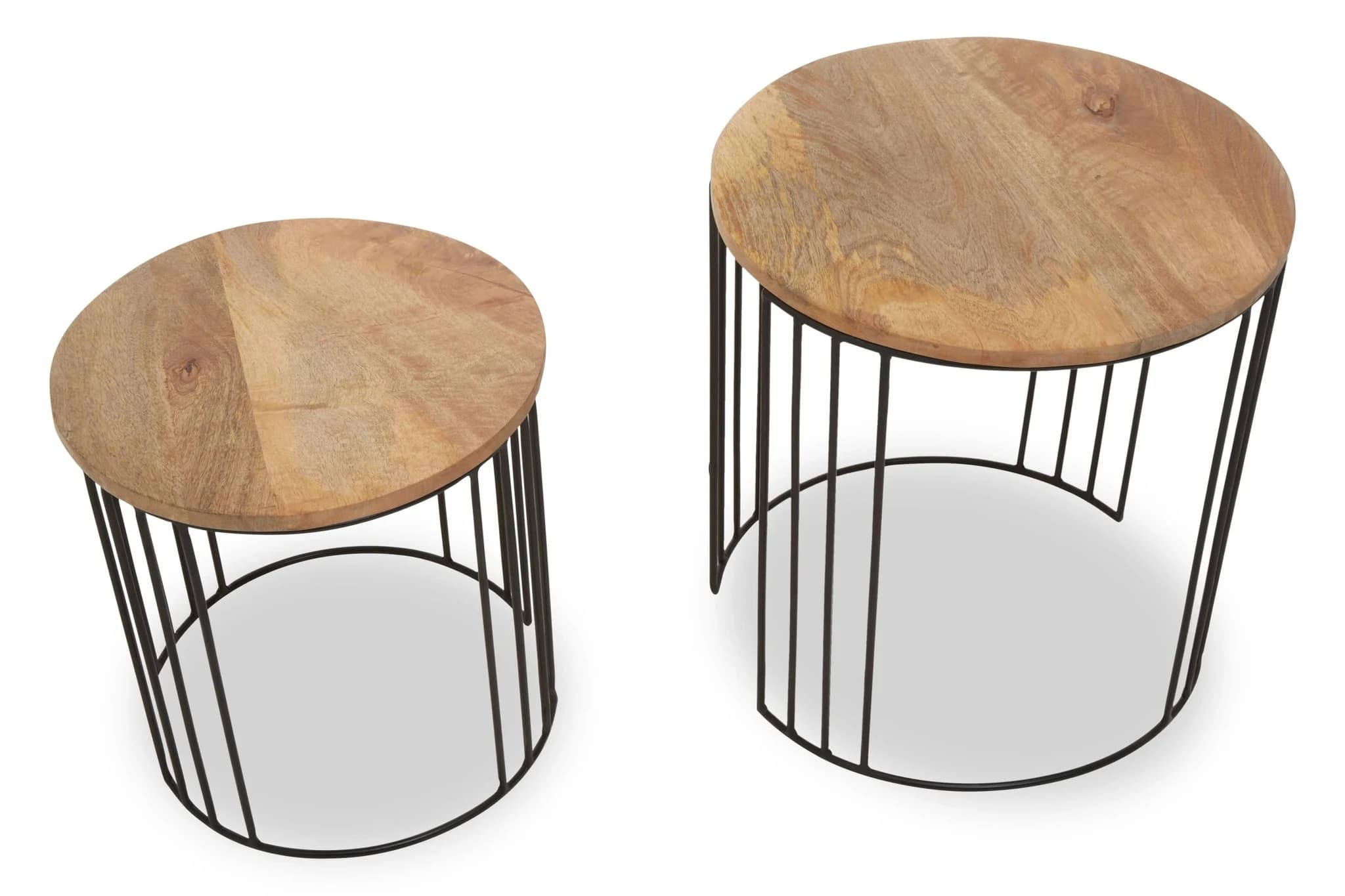 Nandri Set Of 2 Mango Wood Side Tables - Tables, photo 6 of 8