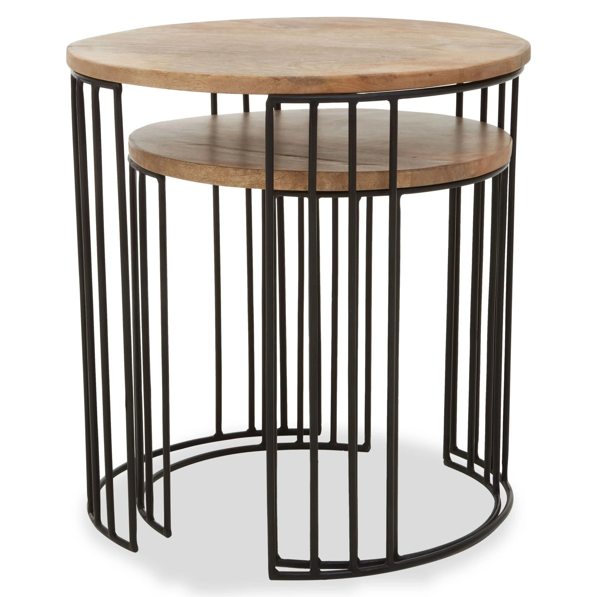 Nandri Set Of 2 Mango Wood Side Tables - Tables, photo 3 of 8