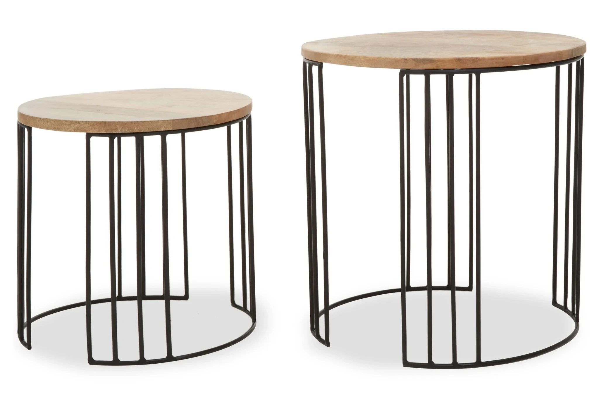 Nandri Set Of 2 Mango Wood Side Tables - Tables, photo 2 of 8