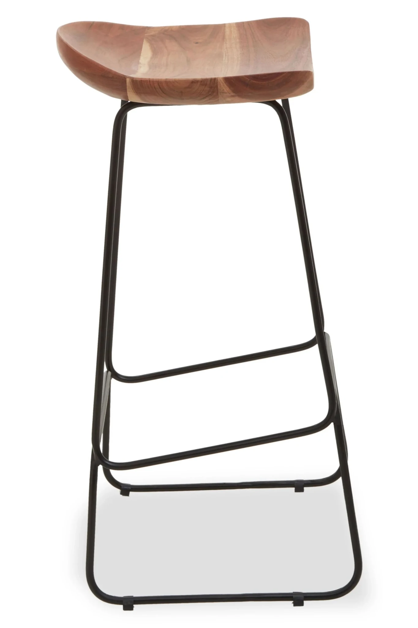 Nandri Acacia Wood and Black Frame Bar Stool - Seating, photo 3 of 8