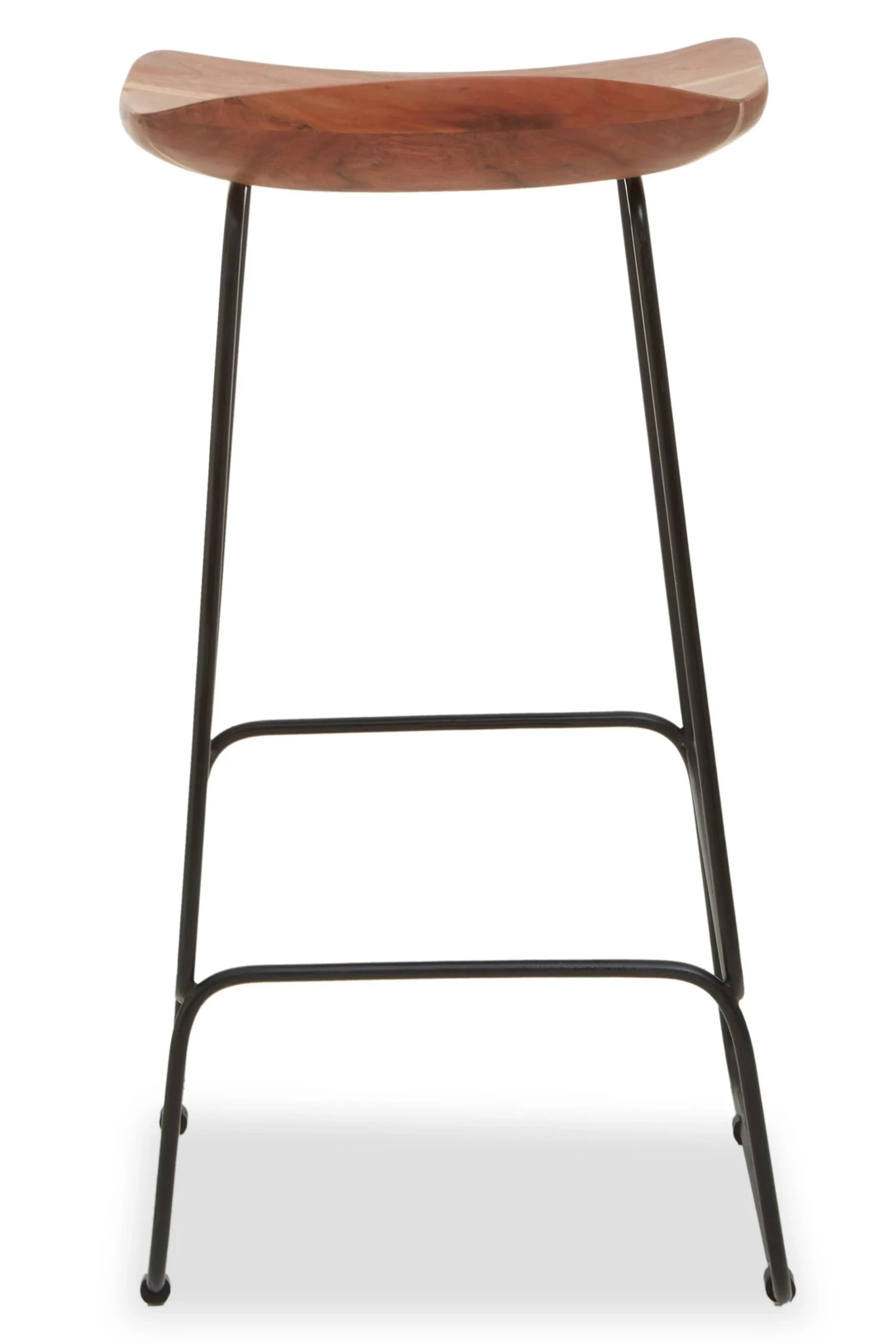 Nandri Acacia Wood and Black Frame Bar Stool - Seating, photo 2 of 8