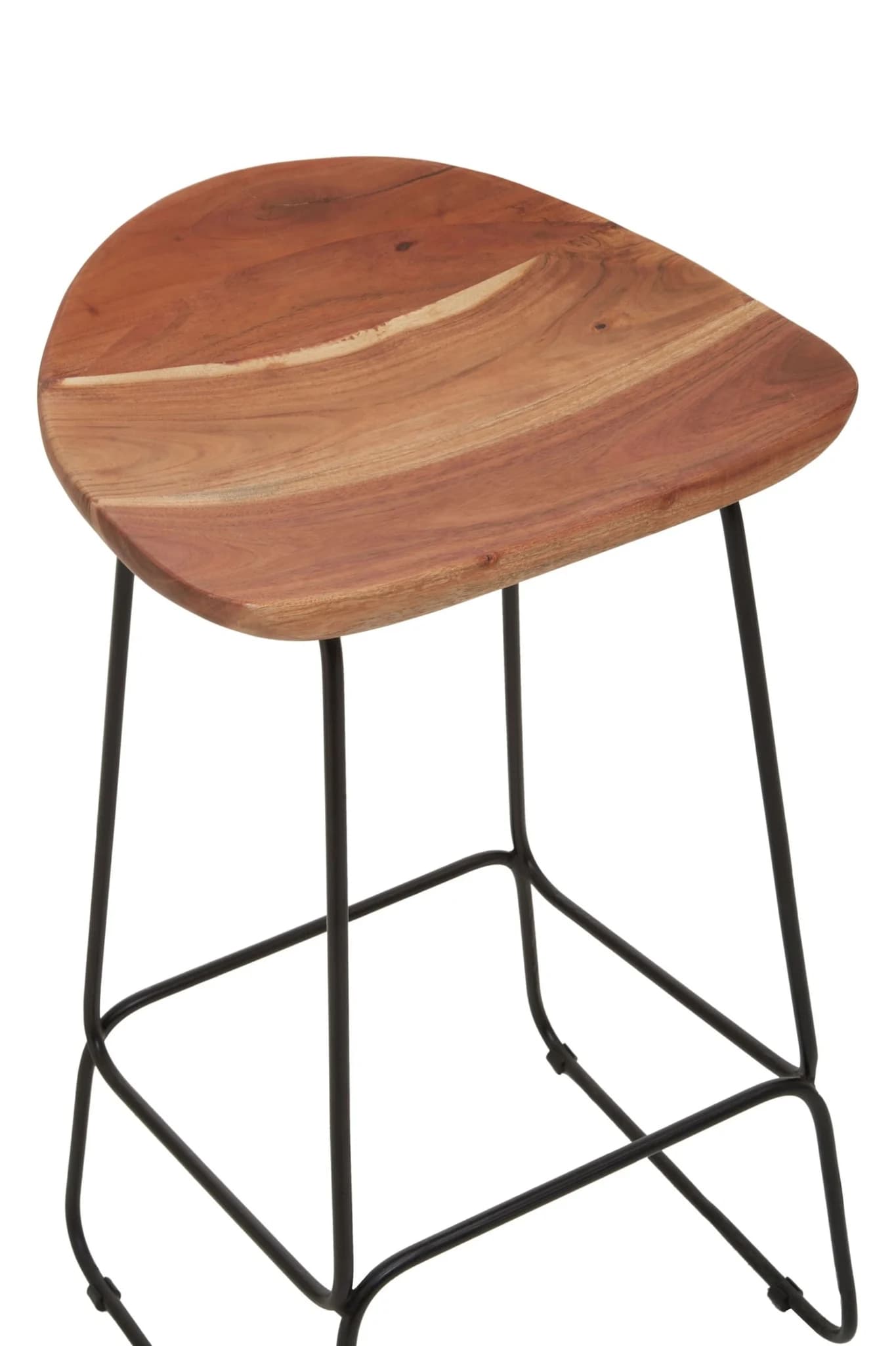 Nandri Acacia Wood and Black Frame Bar Stool - Seating, photo 8 of 8