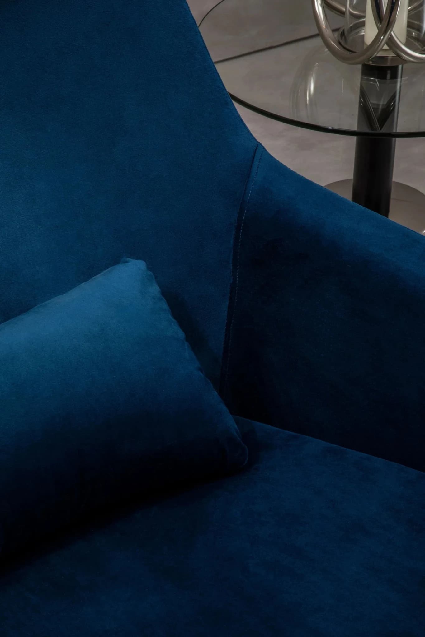 Kalo Navy Velvet Swivel Lounge Chair - Seating, photo 4 of 8