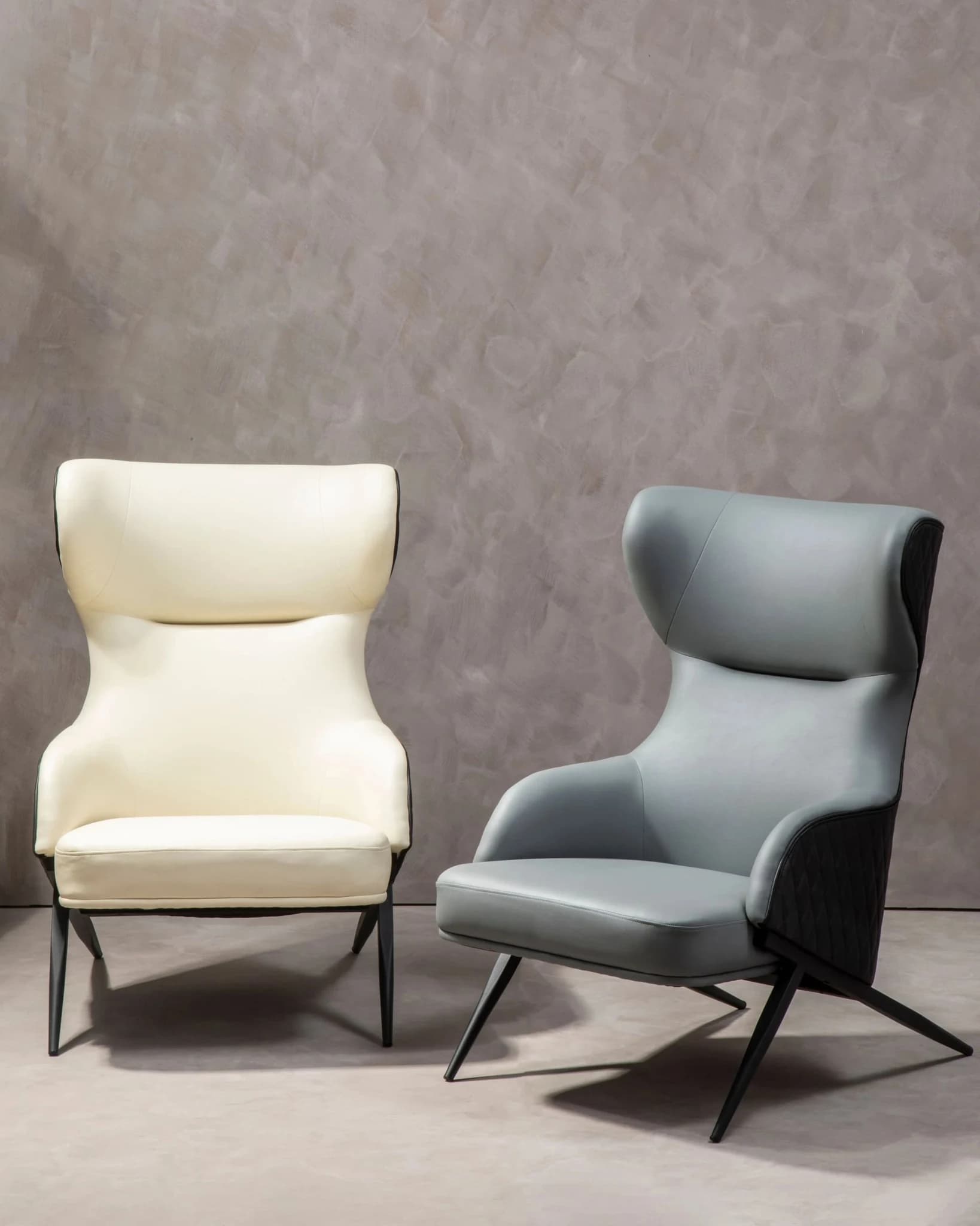 Kiev Grey Fabric and Black Leather Effect Armchair - Seating, photo 6 of 8