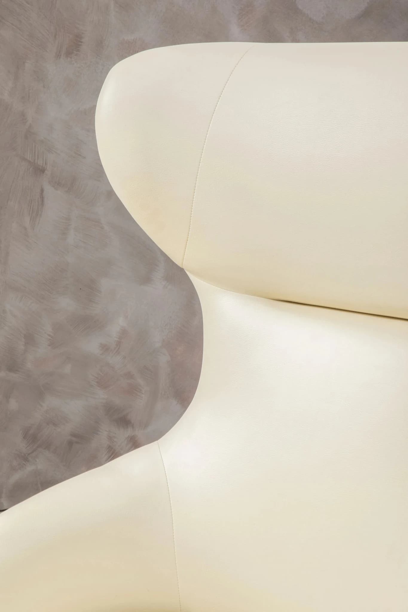 Kiev Ivory Fabric and Black Leather Effect Armchair - Seating, photo 6 of 8