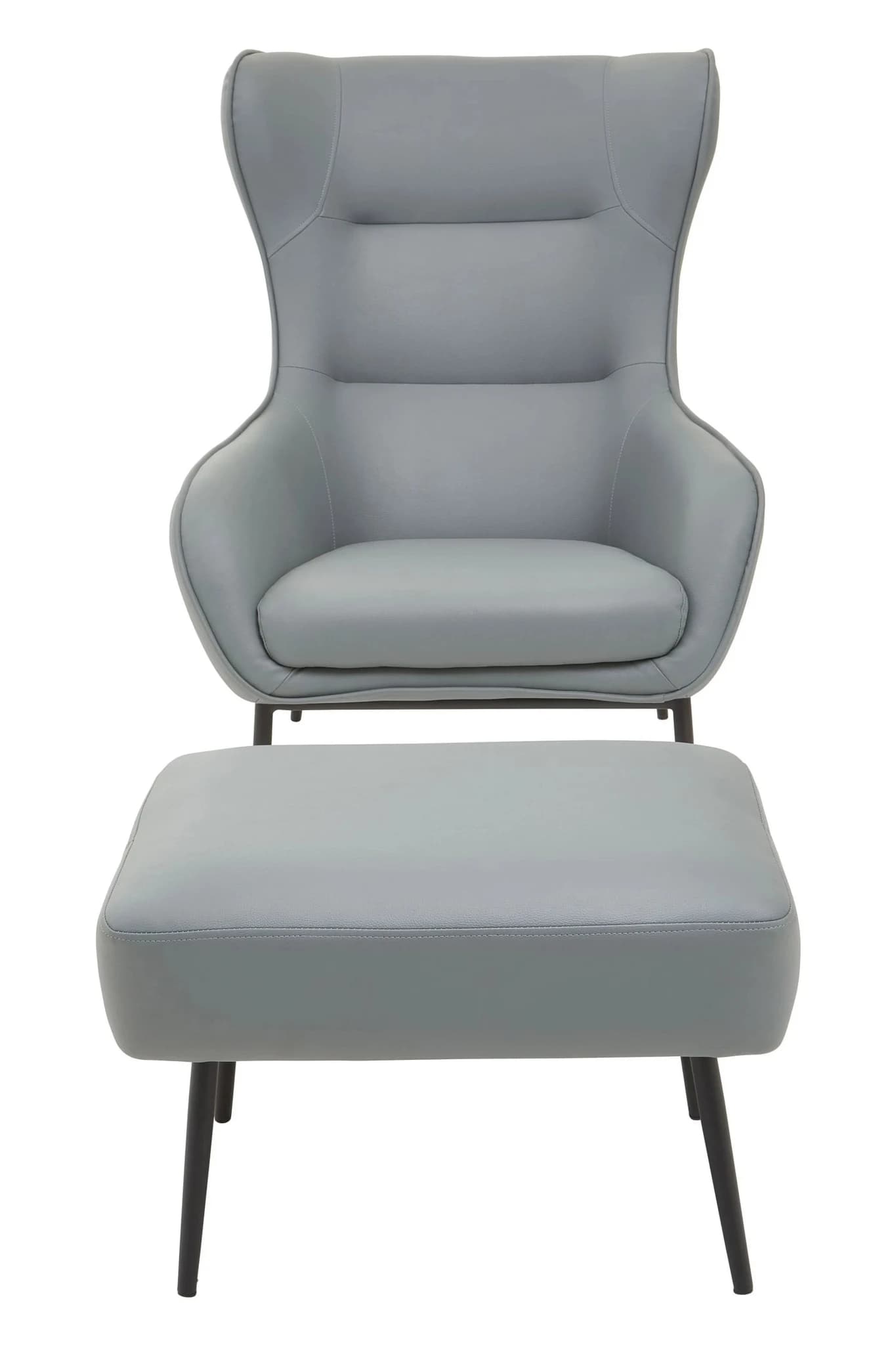 Kaiko Grey Faux Leather Armchair And Footstool - Seating, photo 8 of 8