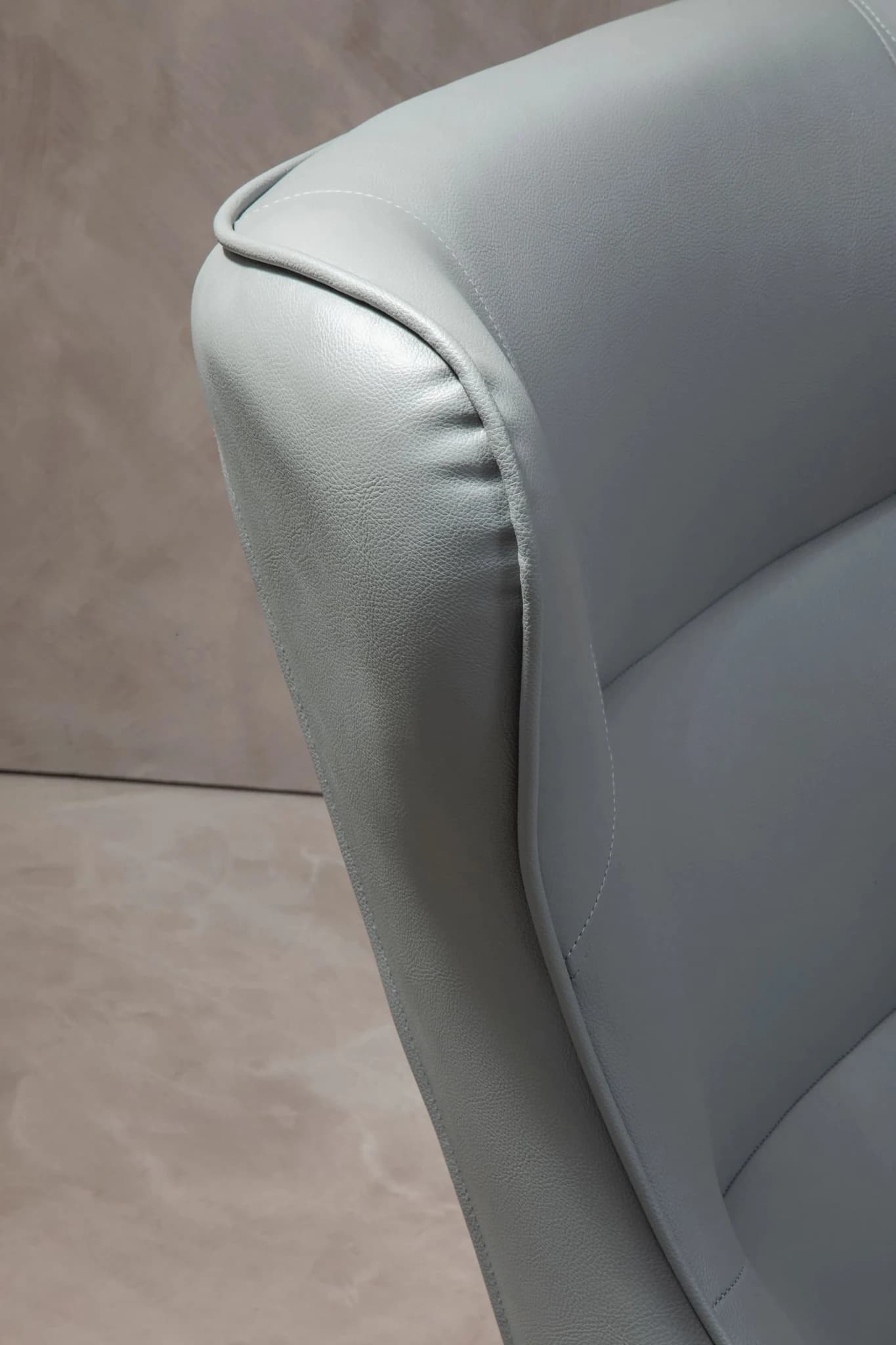 Kaiko Grey Faux Leather Armchair And Footstool - Seating, photo 4 of 8