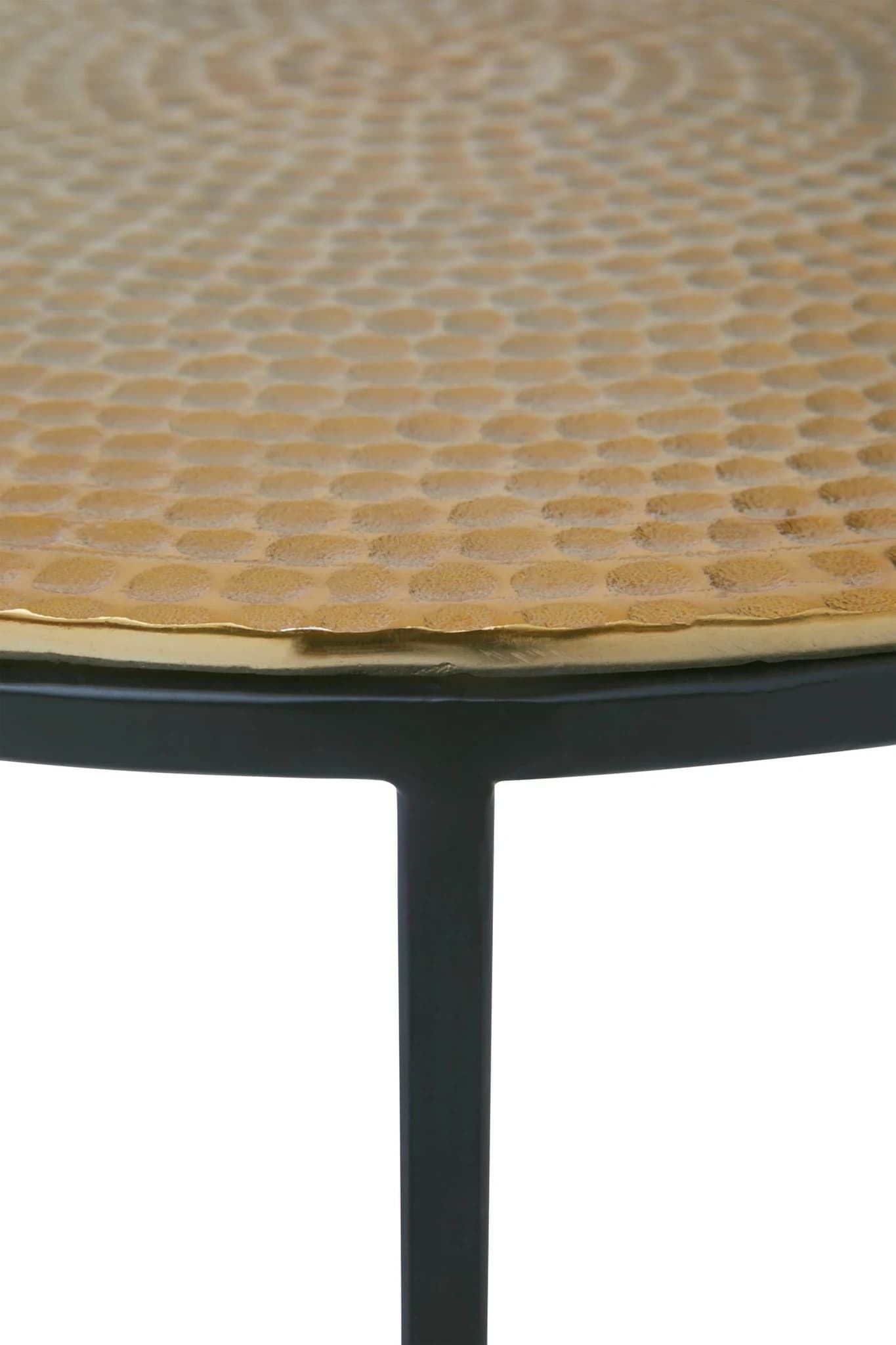 Elias Set of Three Hammered Metal Nesting Tables - Tables, photo 4 of 6