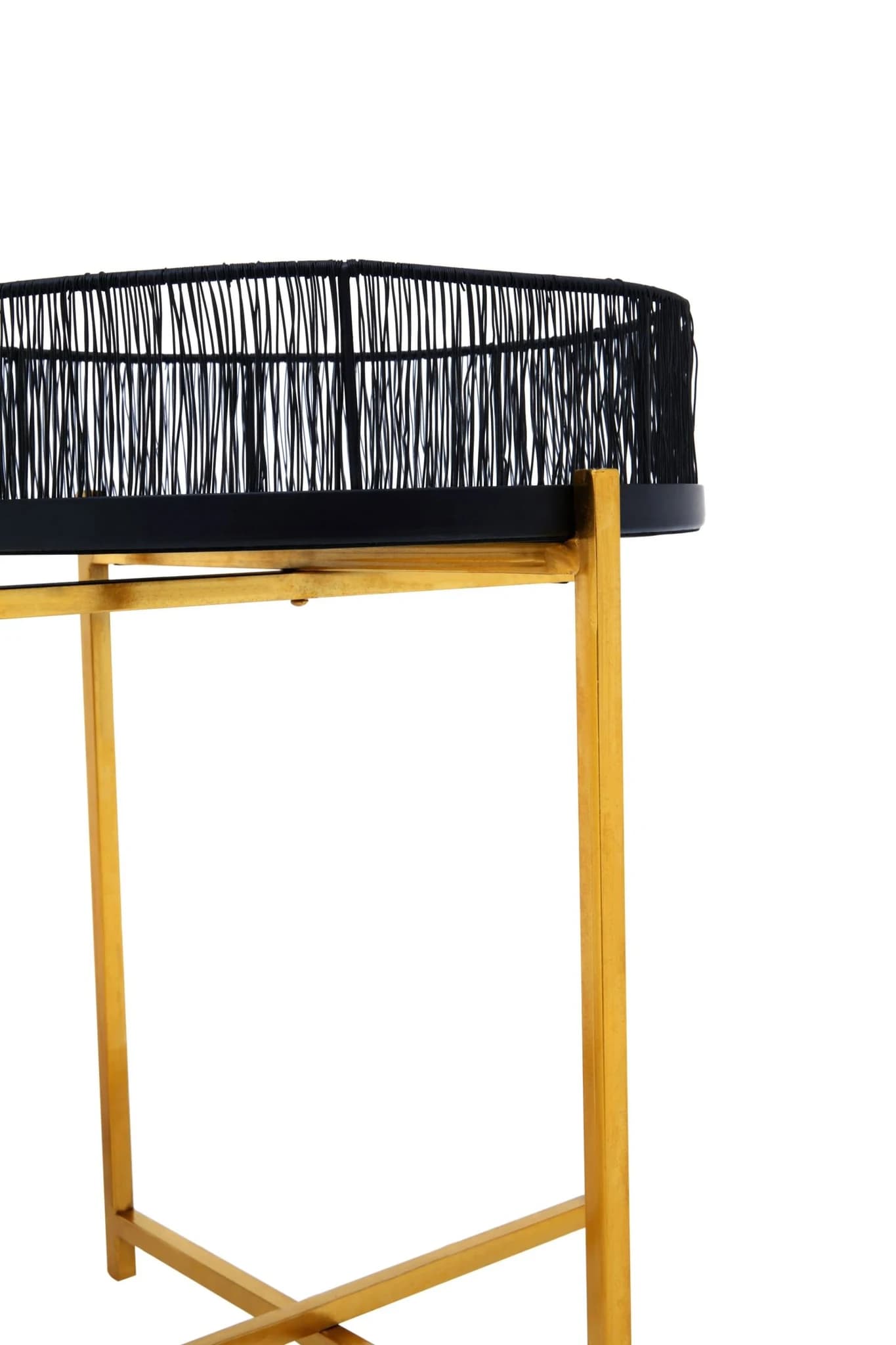 Enzo Set Of Two Black Wire And Gold Frame Side Tables - Tables, photo 6 of 8