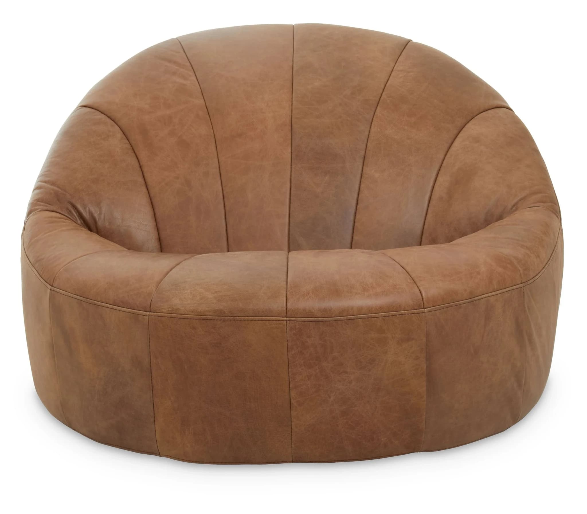 Hoxton Light Brown Leather Lounge Cocoon Chair - Seating, photo 2 of 2