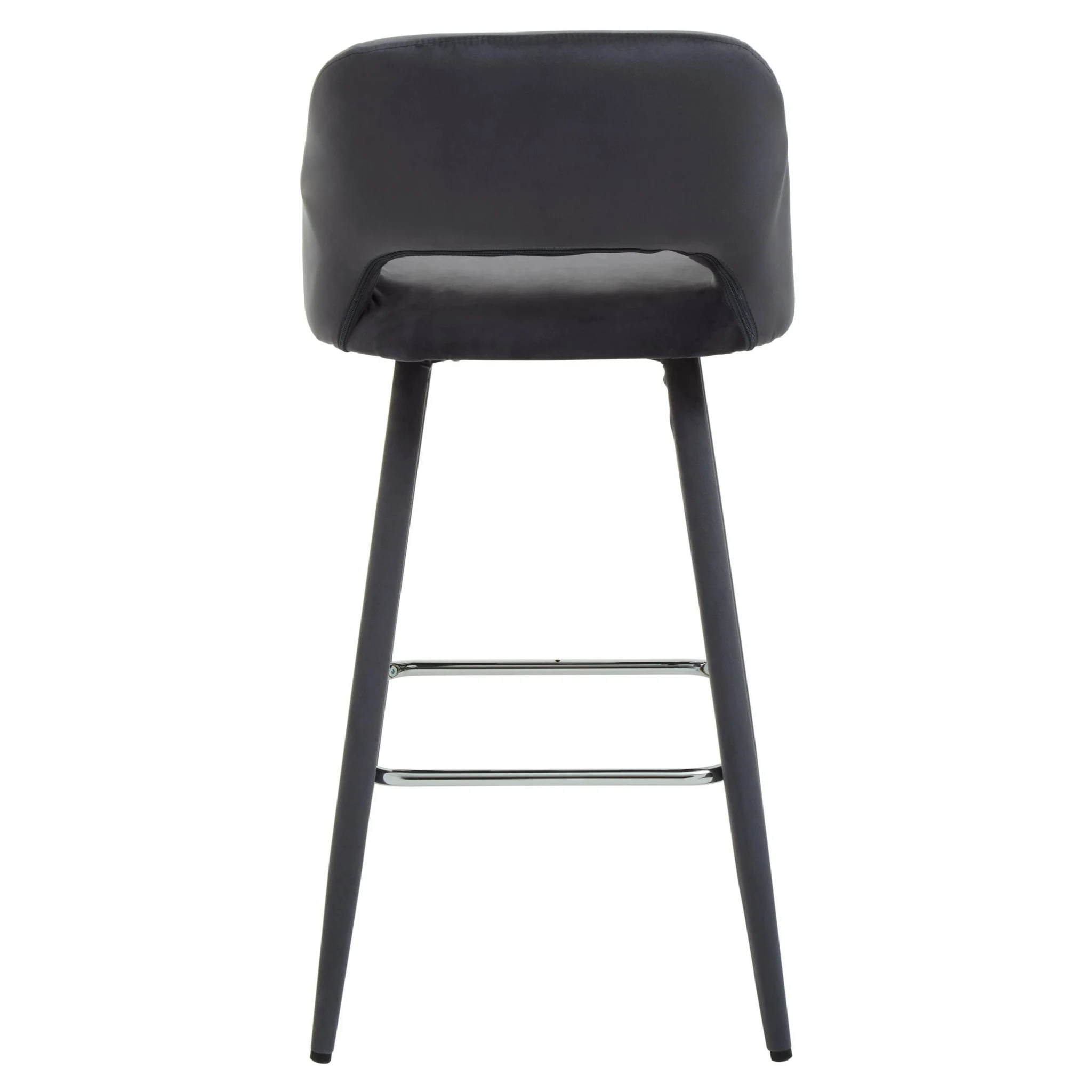 Warren Grey Velvet Bar Chair with Silver Finish Footrest - Seating, photo 8 of 8