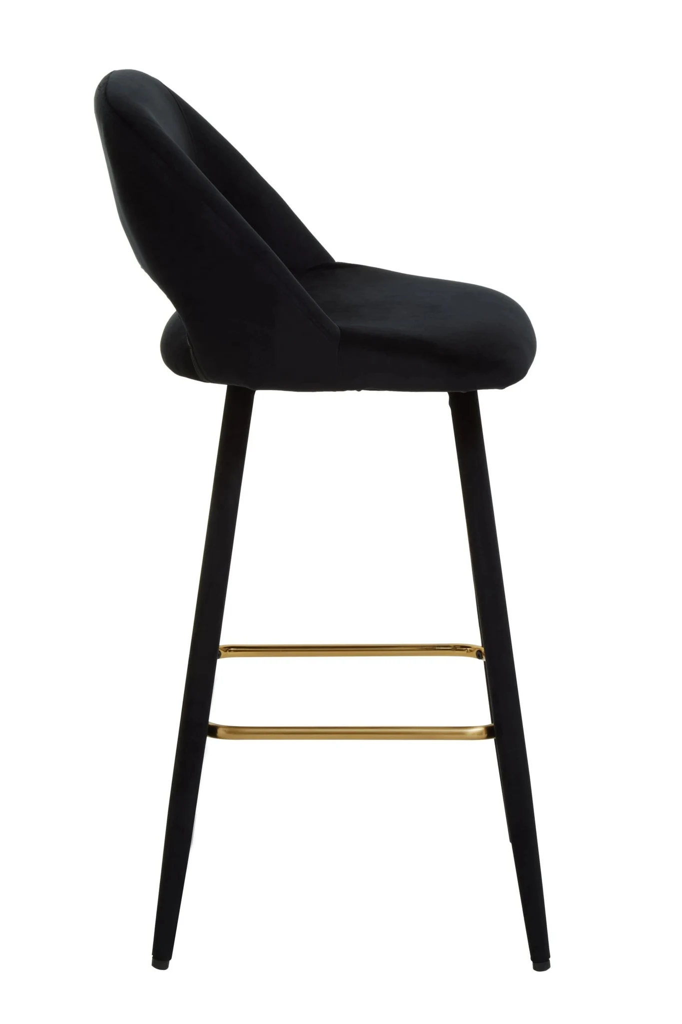 Warren Black Velvet Bar Chair with Gold Finish Footrest - Seating, photo 8 of 8