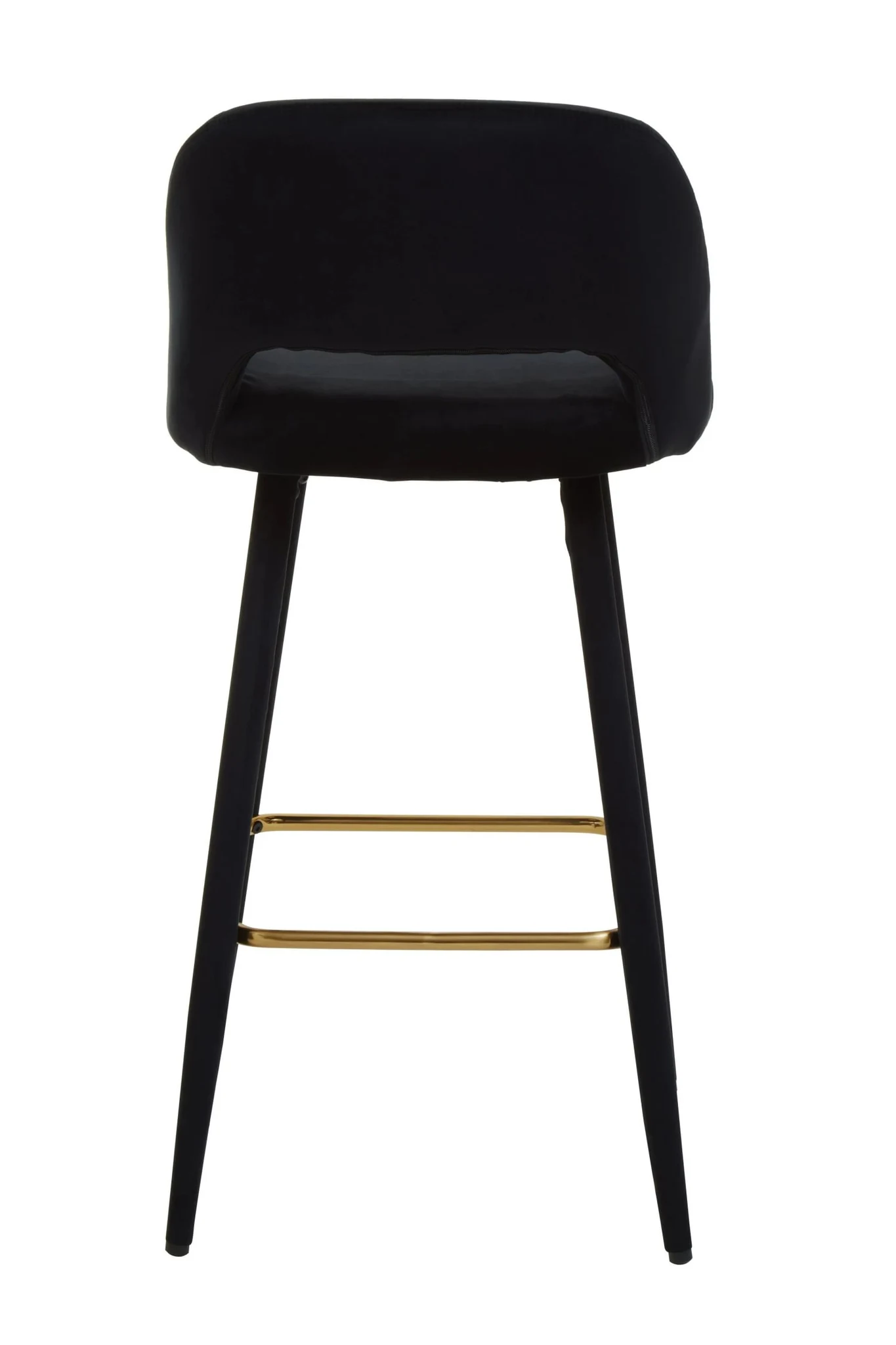 Warren Black Velvet Bar Chair with Gold Finish Footrest - Seating, photo 7 of 8