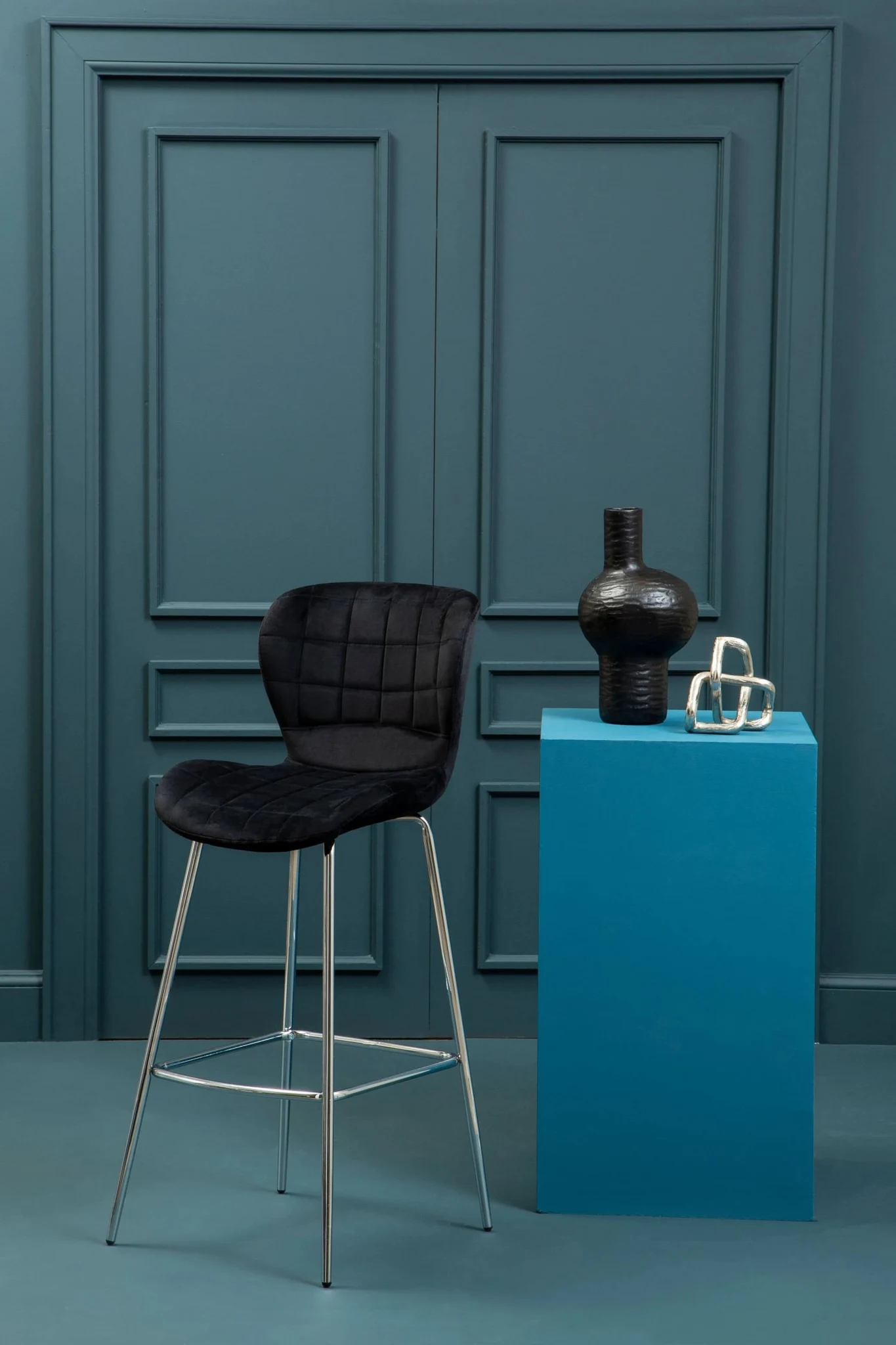 Warton Black Velvet Bar Chair - Seating, photo 6 of 8