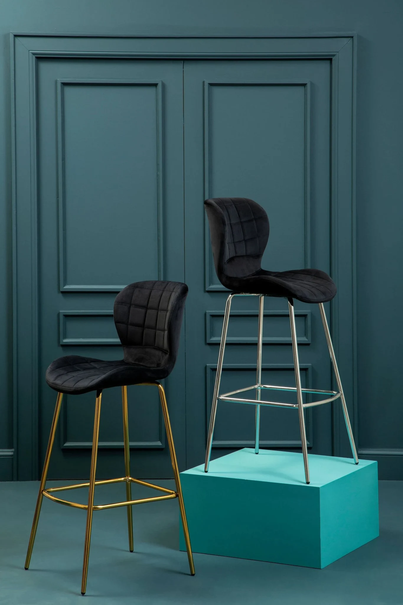 Warton Black Velvet Bar Chair - Seating, photo 2 of 8