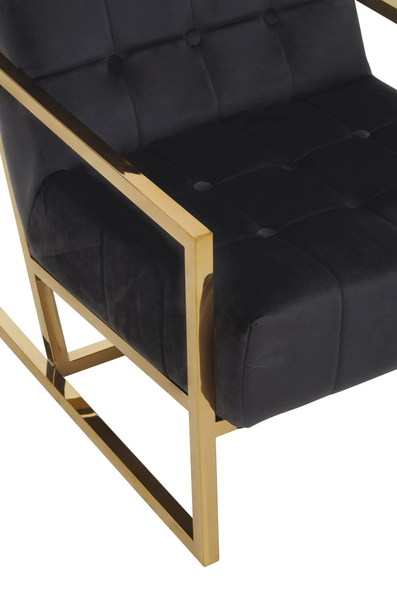 Hana Black Velvet Chair With Gold Frame - Seating, photo 8 of 8