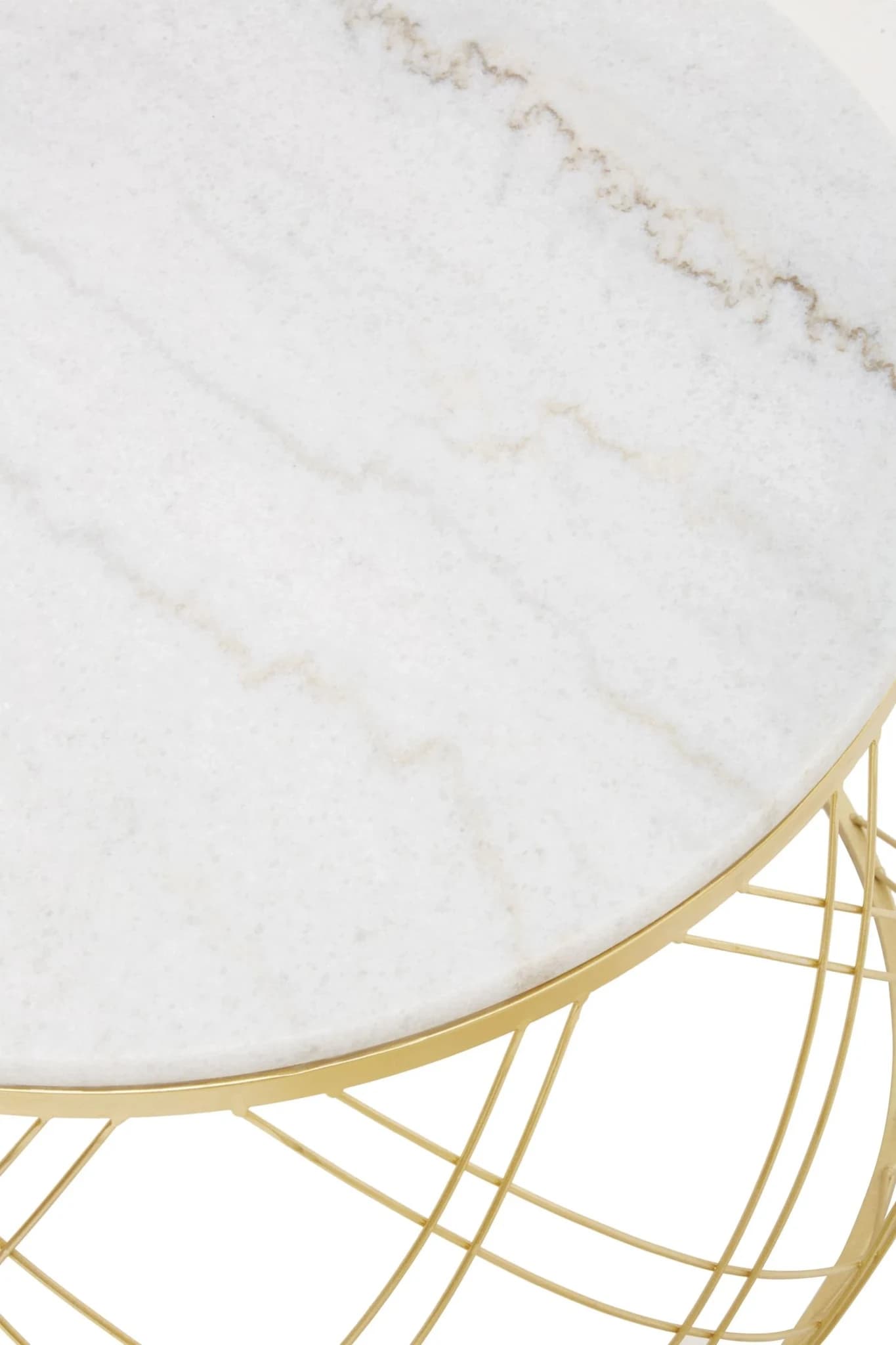 Jodie Set Of Two Coffee Tables With White Marble Top And Gold Frame - Tables, photo 5 of 7
