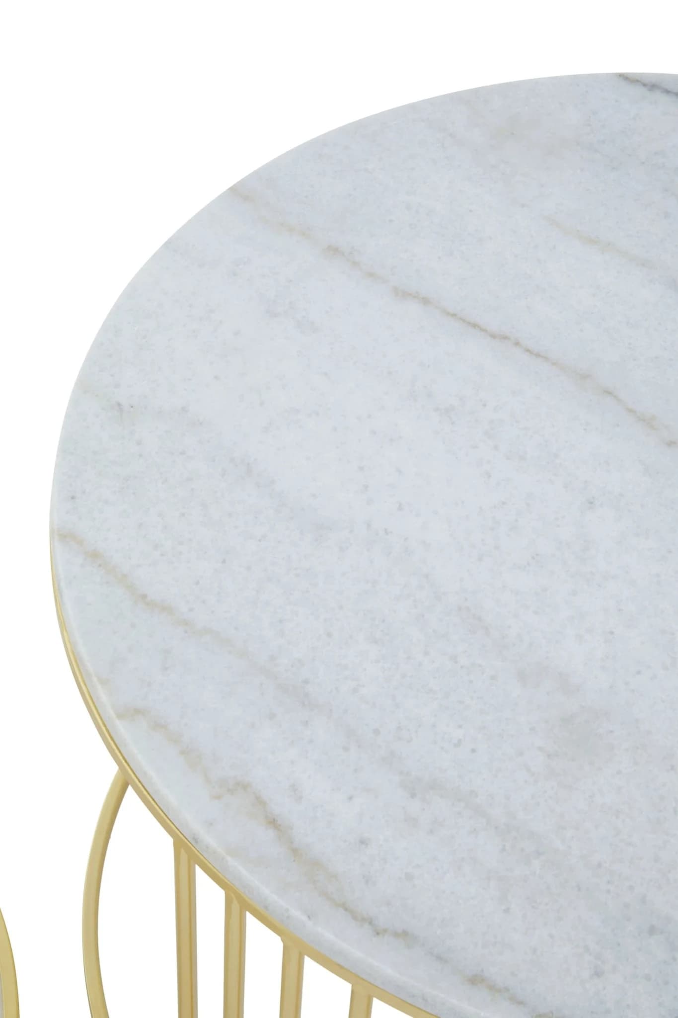 Jodie Set Of Two White Marble And Gold Frame Coffee Tables - Tables, photo 6 of 6